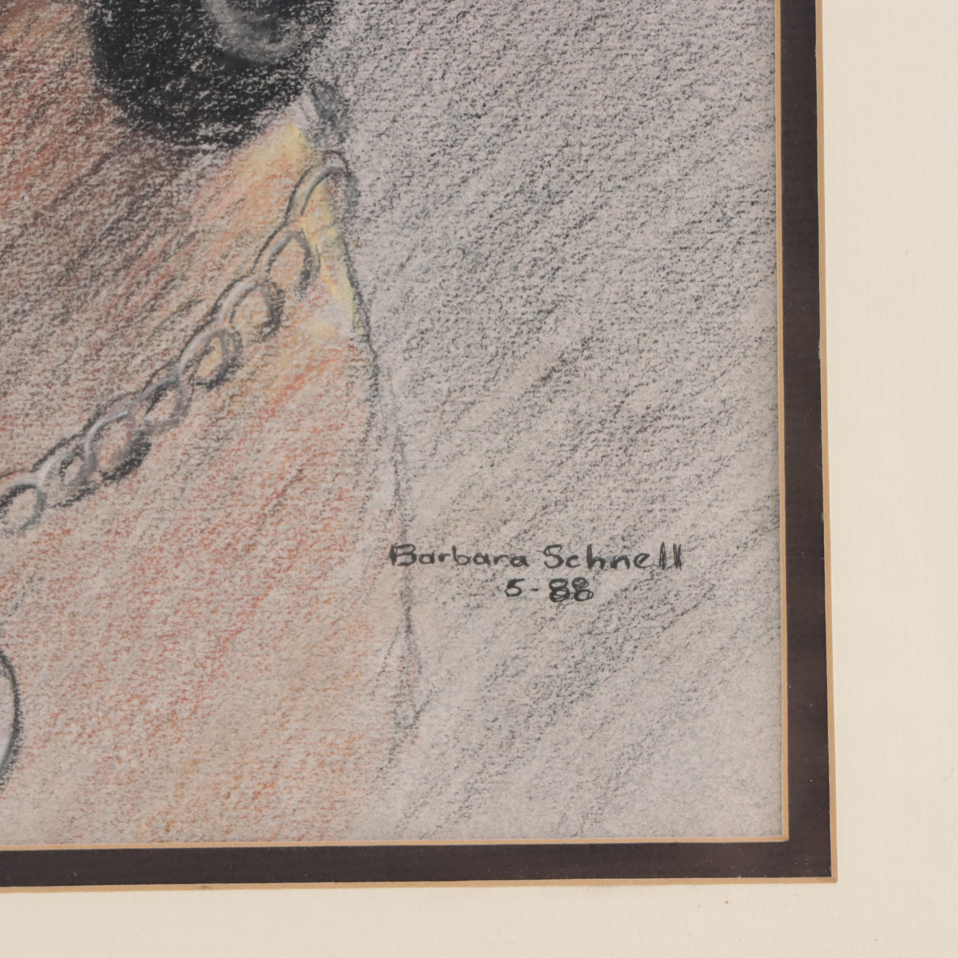 Barbara Schnell Pastel Portrait of Sarge, 1988