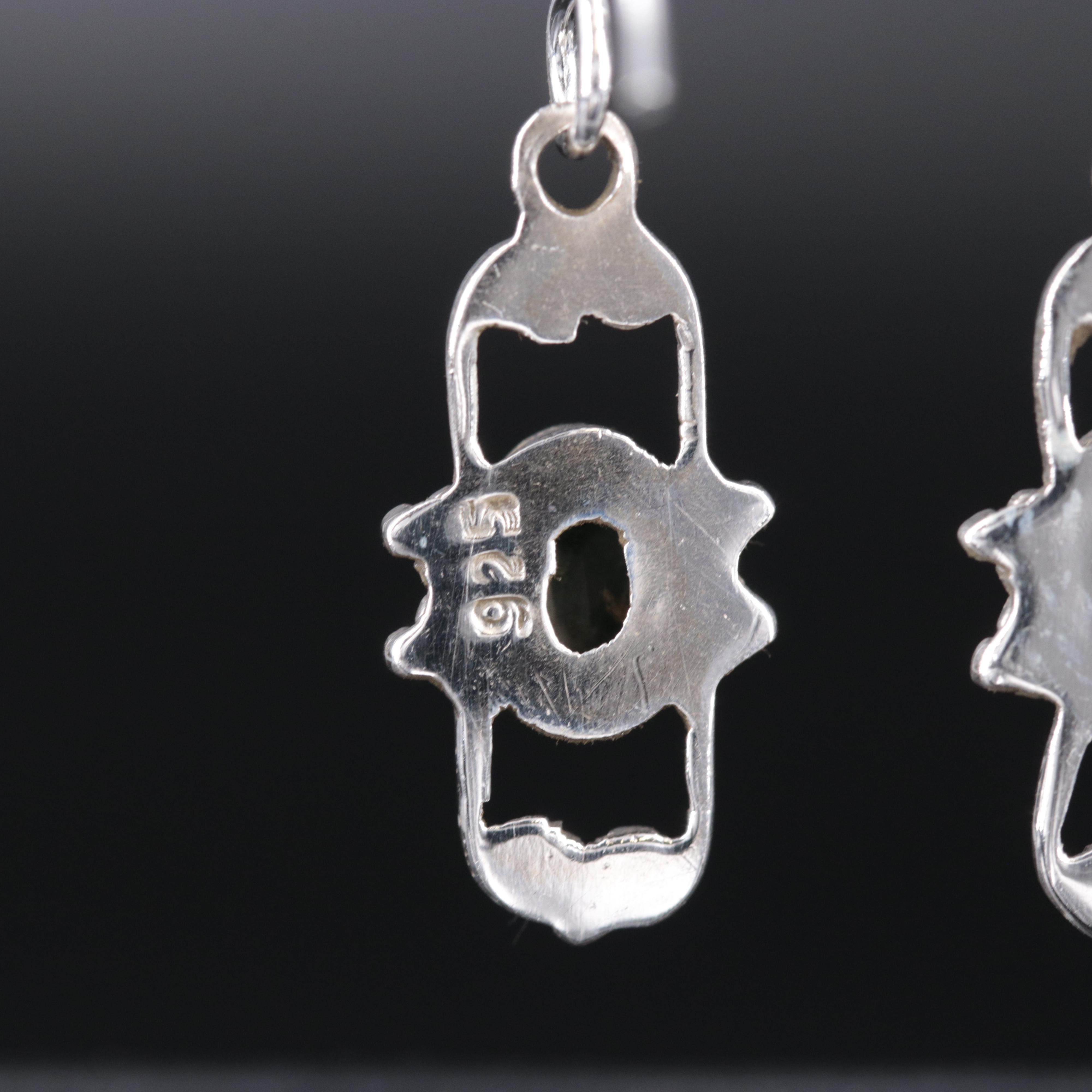 Sterling Silver Earring Collection Including Emerald and Sapphire