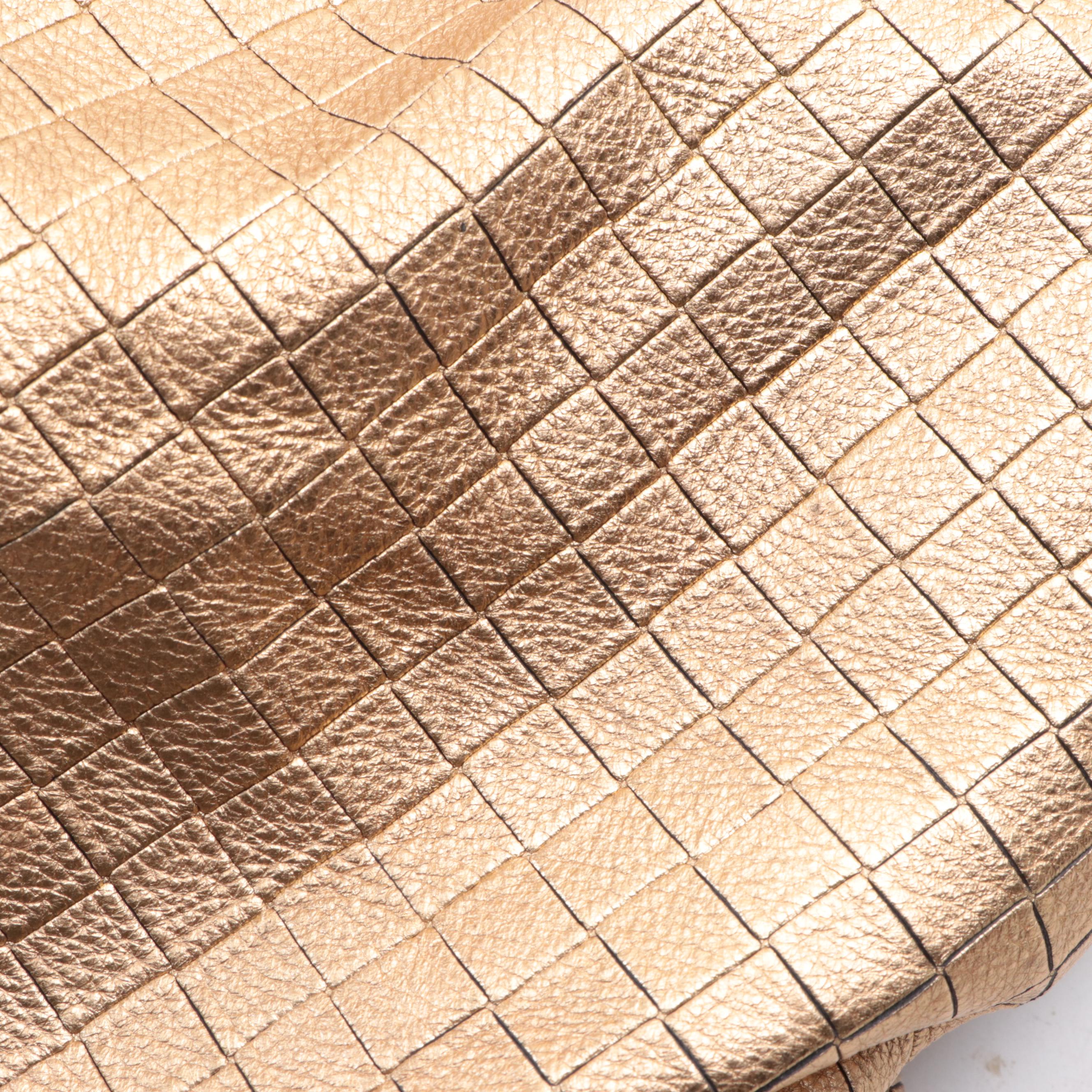 Bottega Veneta Large Tote in Metallic Intreccio Mirage Leather