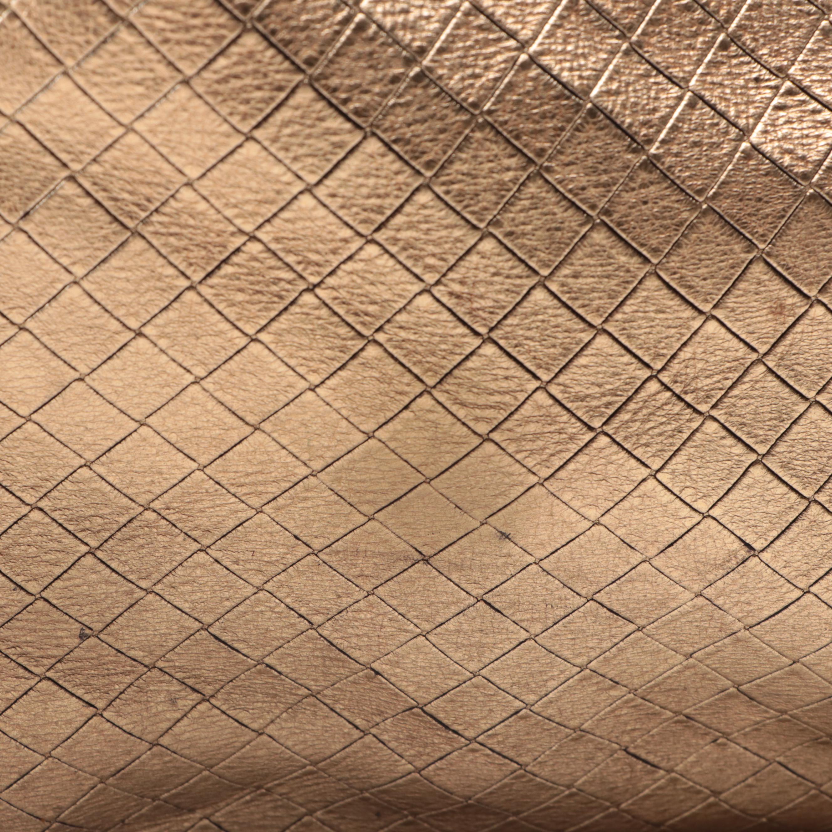 Bottega Veneta Large Tote in Metallic Intreccio Mirage Leather