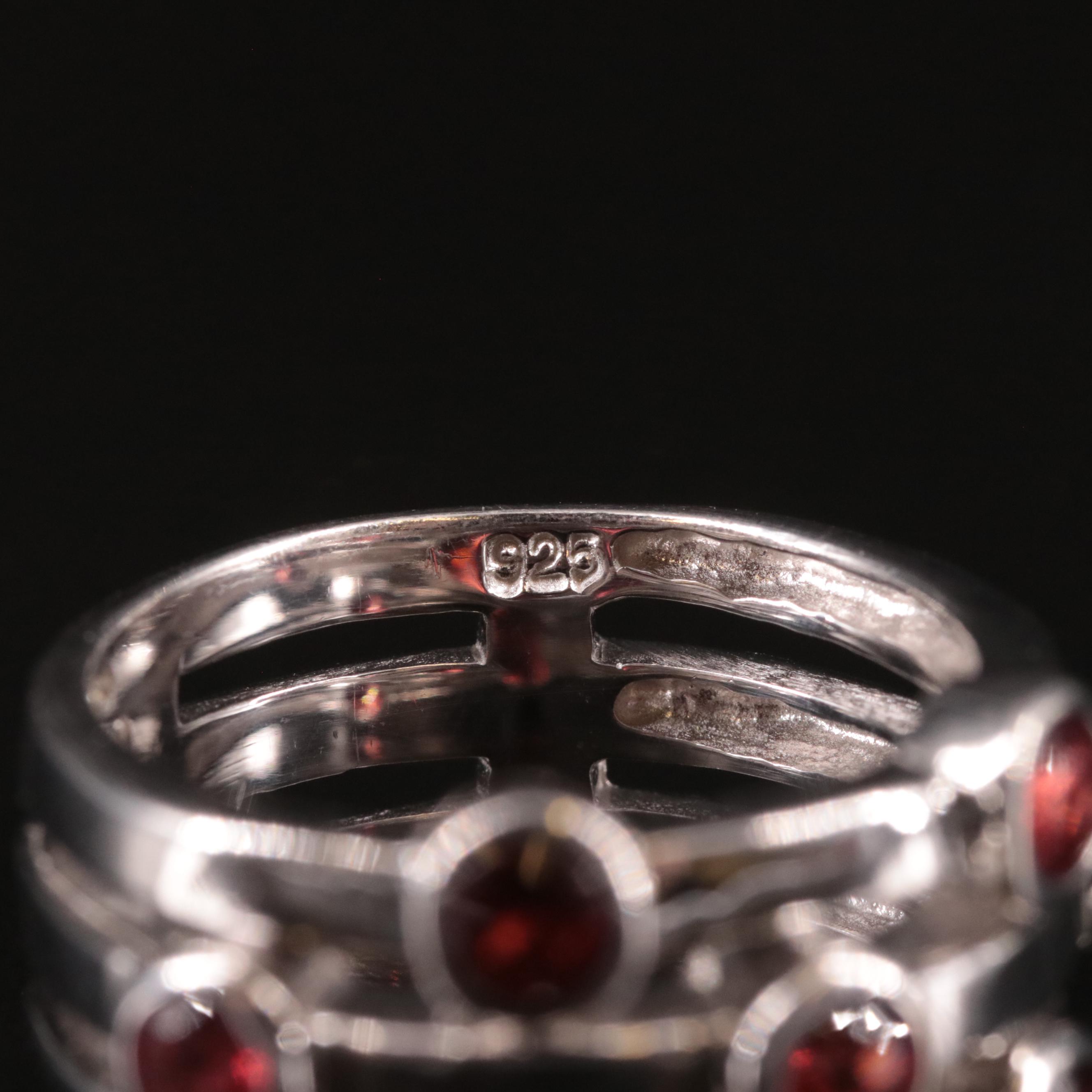 Sterling Garnet Multi Stone Ring