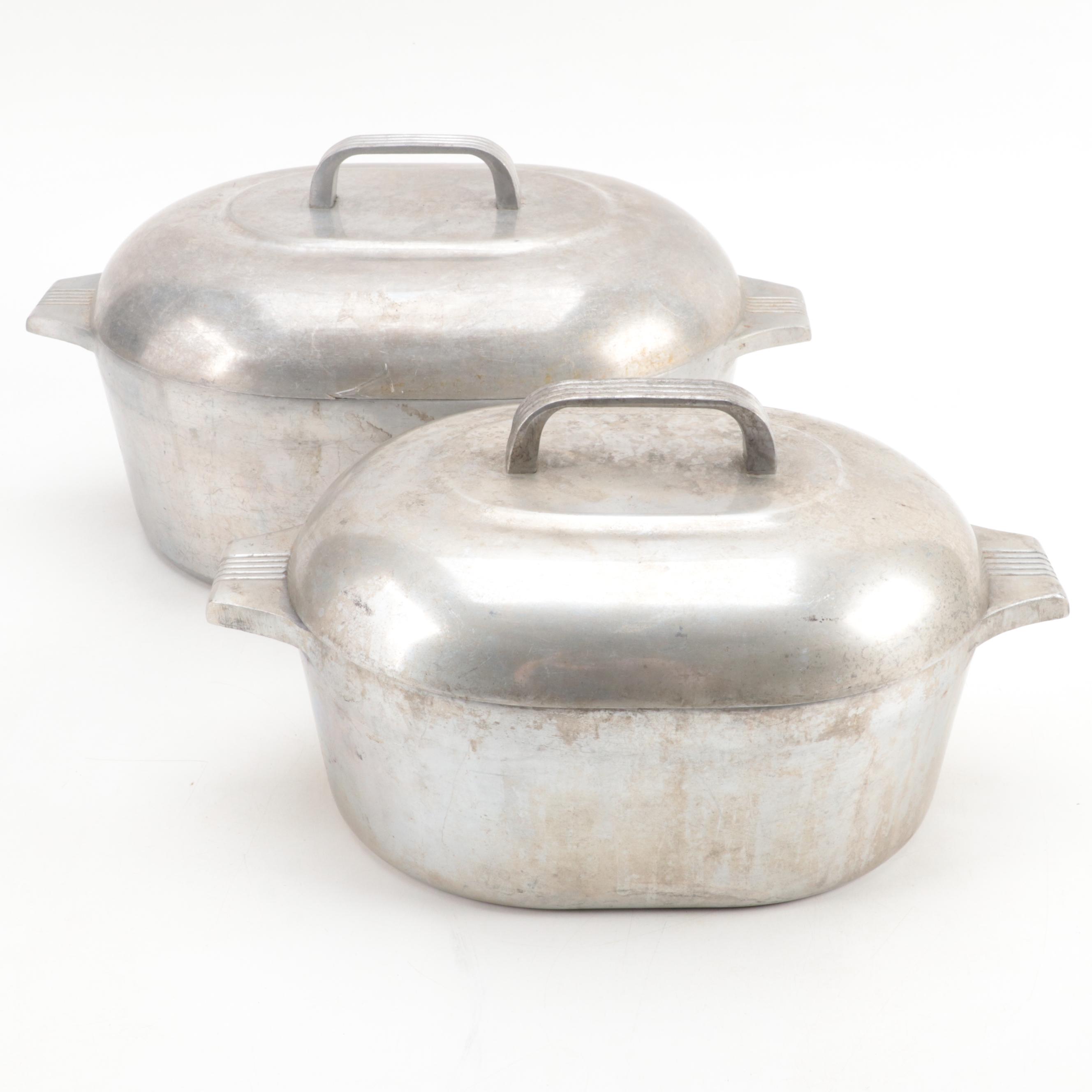 Griswold and Wagner Iron Skillets with Magnalite Aluminum Roasting Pots