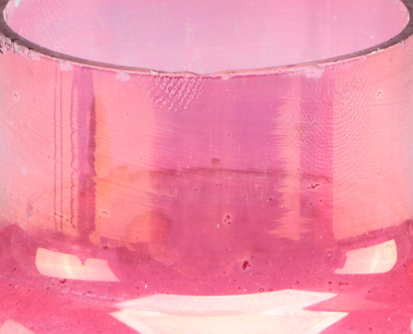 Pair of Bohemian Style Cranberry Flash Boudoir Lamps