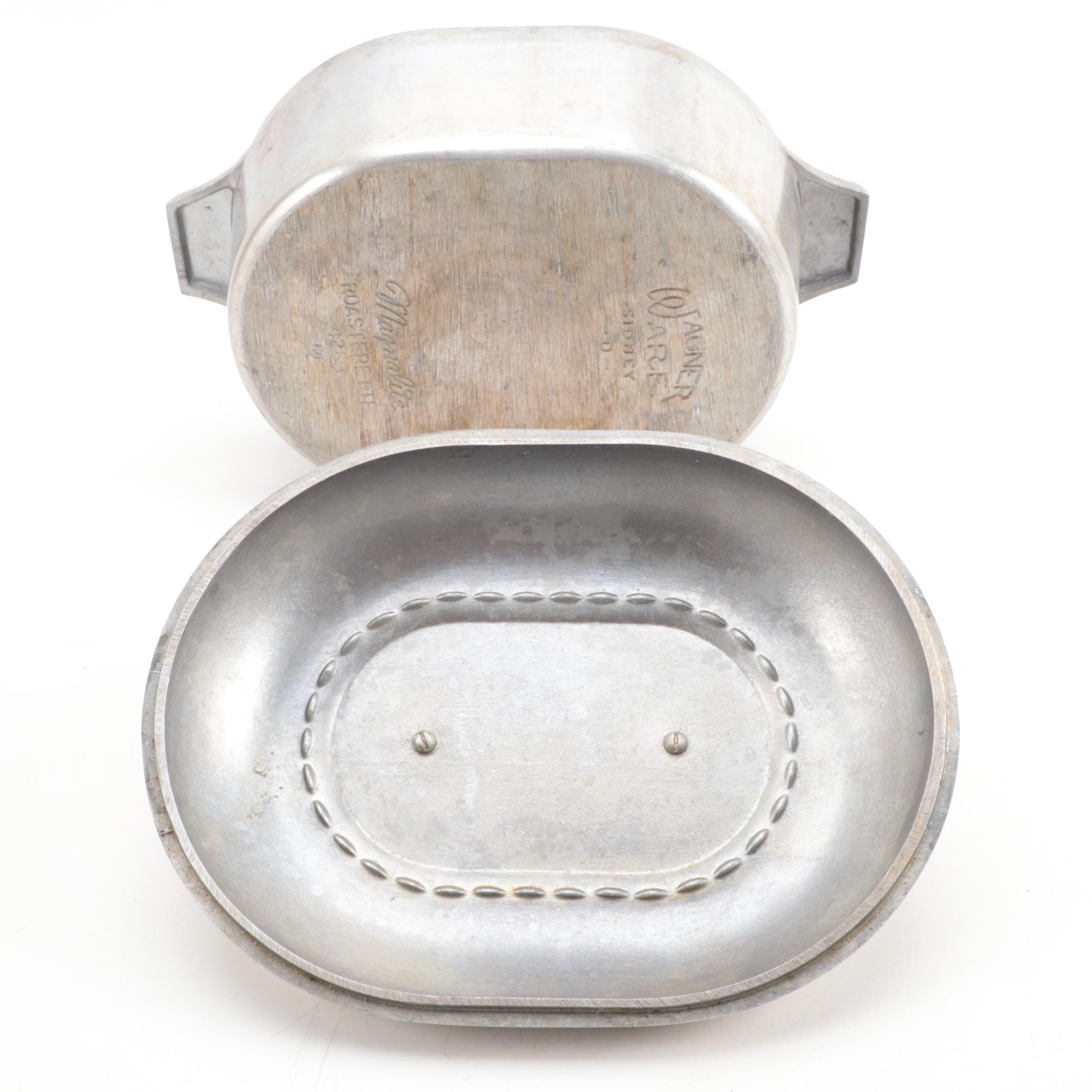Griswold and Wagner Iron Skillets with Magnalite Aluminum Roasting Pots