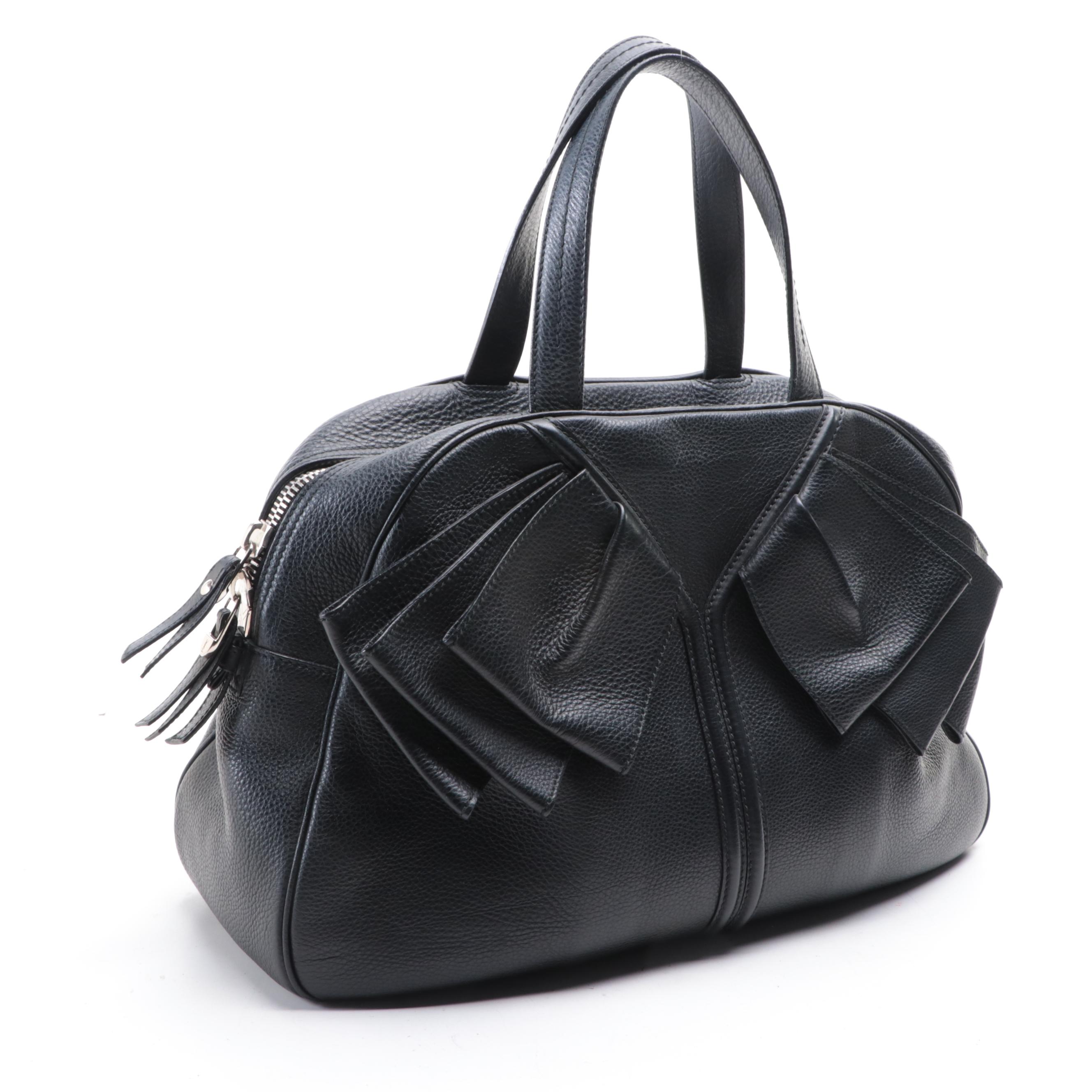 Yves Saint Laurent Y Bow Bag in Grain Leather with Zip Pouch