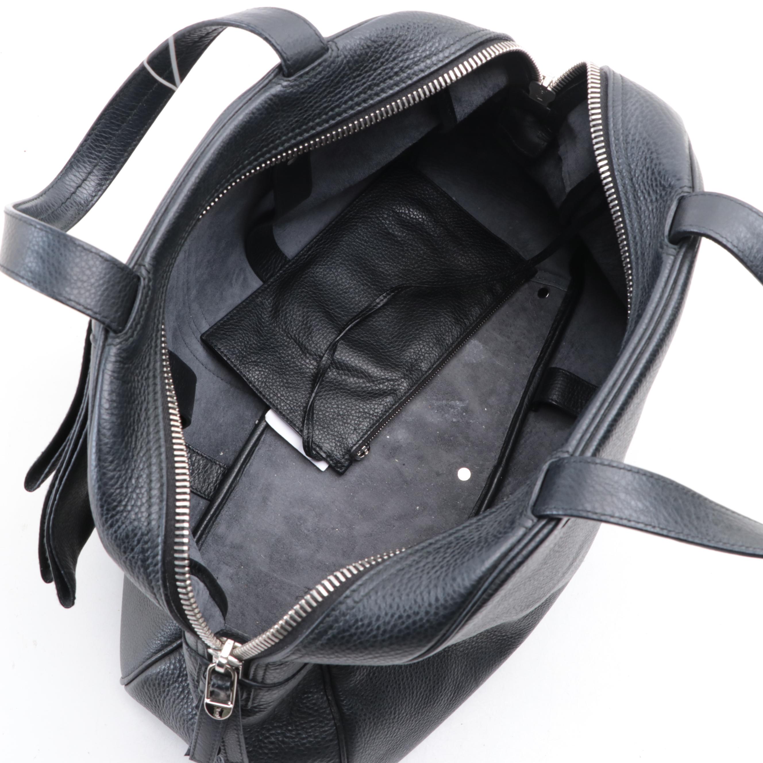 Yves Saint Laurent Y Bow Bag in Grain Leather with Zip Pouch