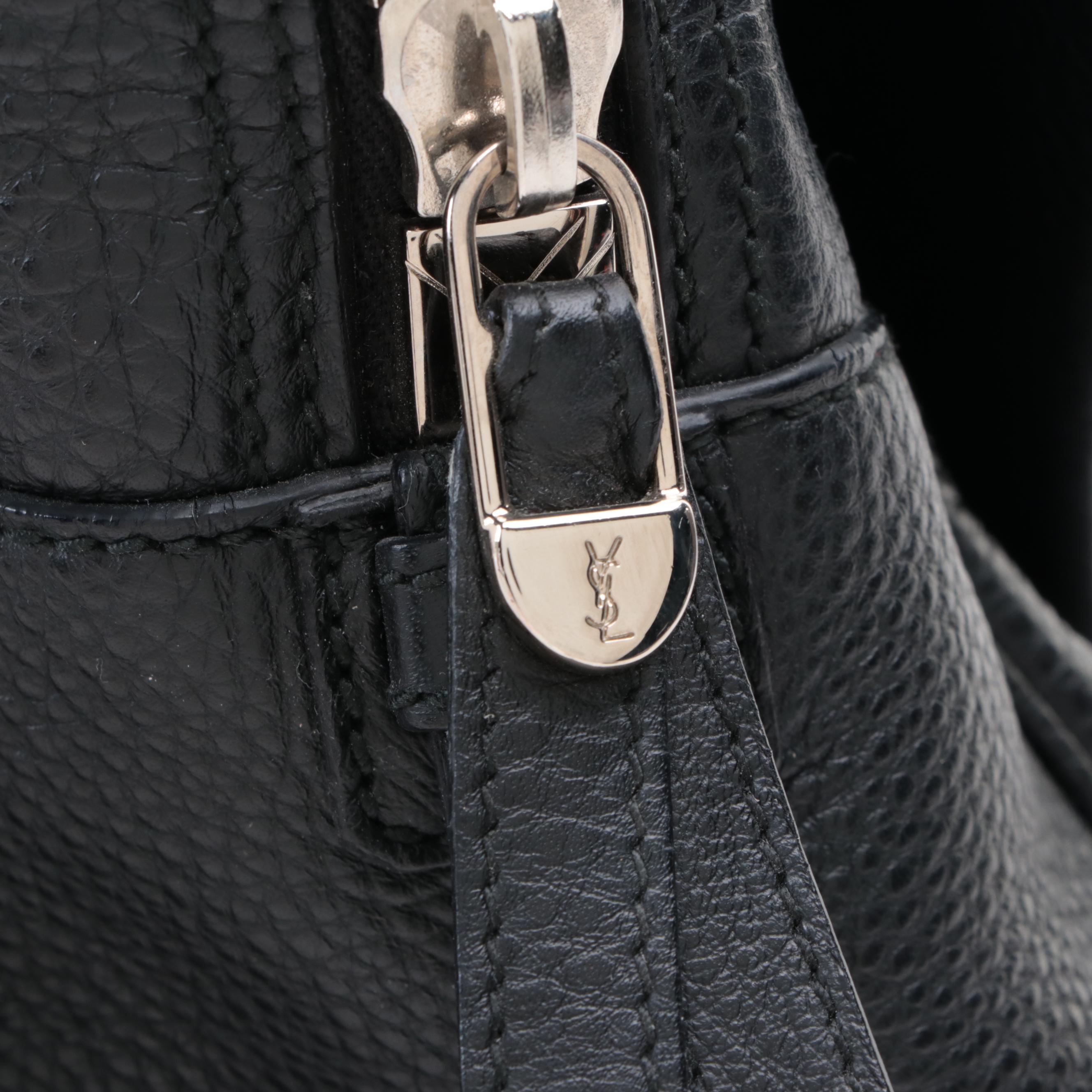 Yves Saint Laurent Y Bow Bag in Grain Leather with Zip Pouch