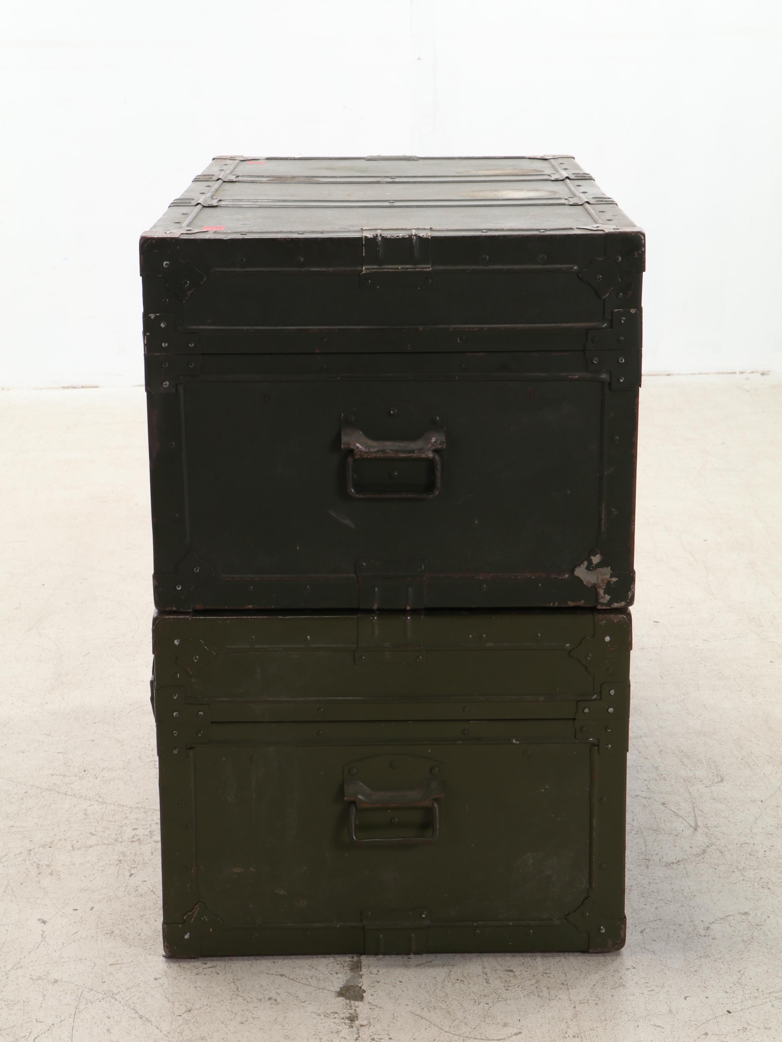 Kowa Industry and Other Military Foot Lockers, Mid-20th Century