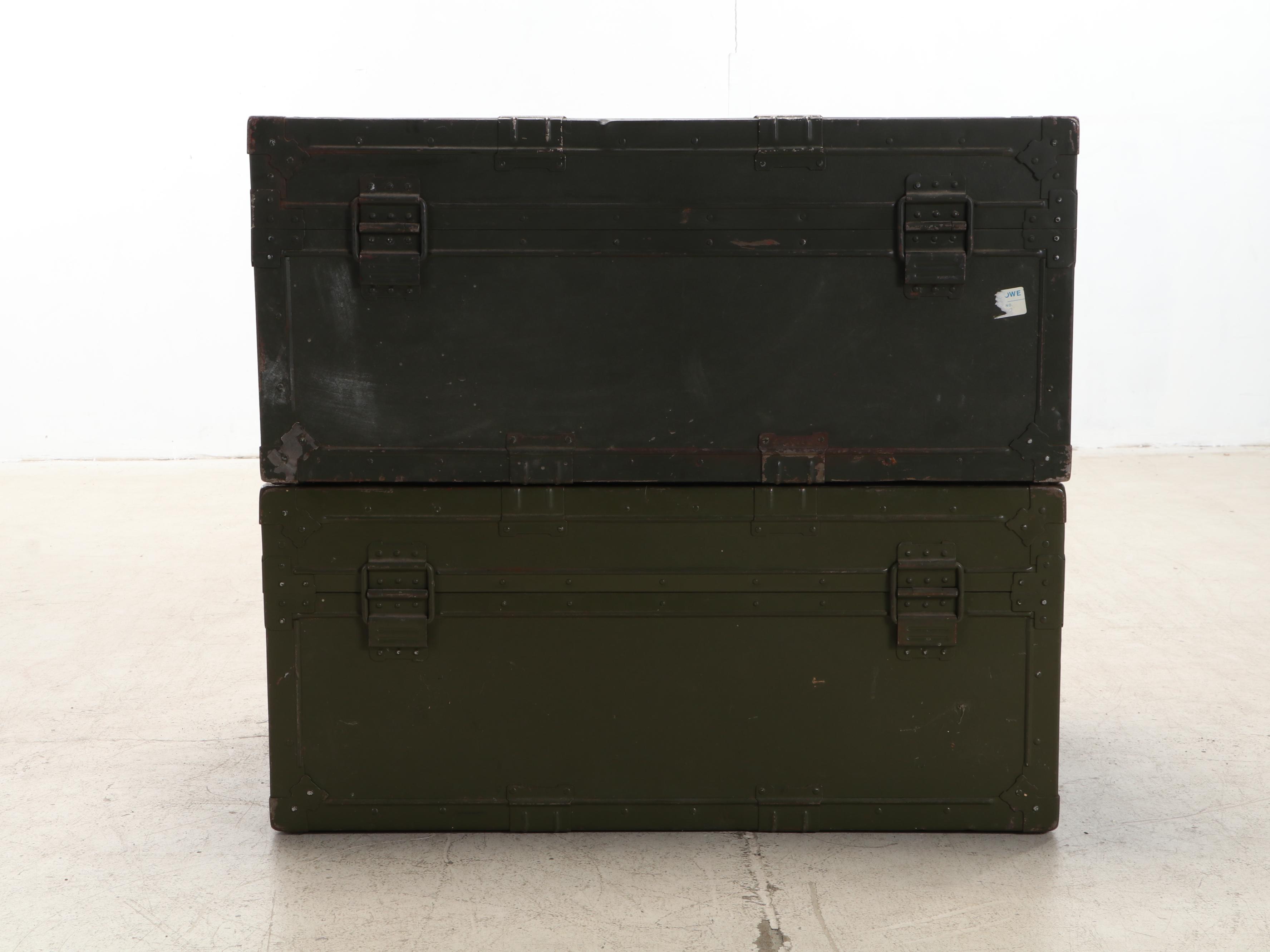 Kowa Industry and Other Military Foot Lockers, Mid-20th Century