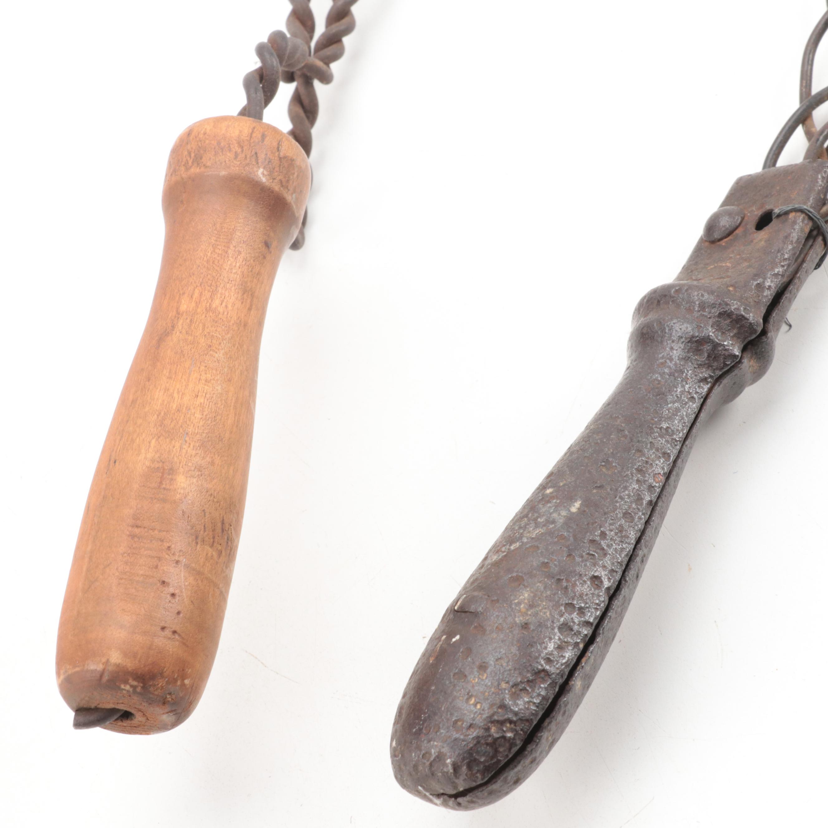 Twisted and Braided Wire Rug Beaters, Late 19th/ Early 20th Century