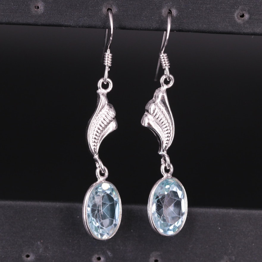 Sterling Silver Gemstone Dangle Earrings