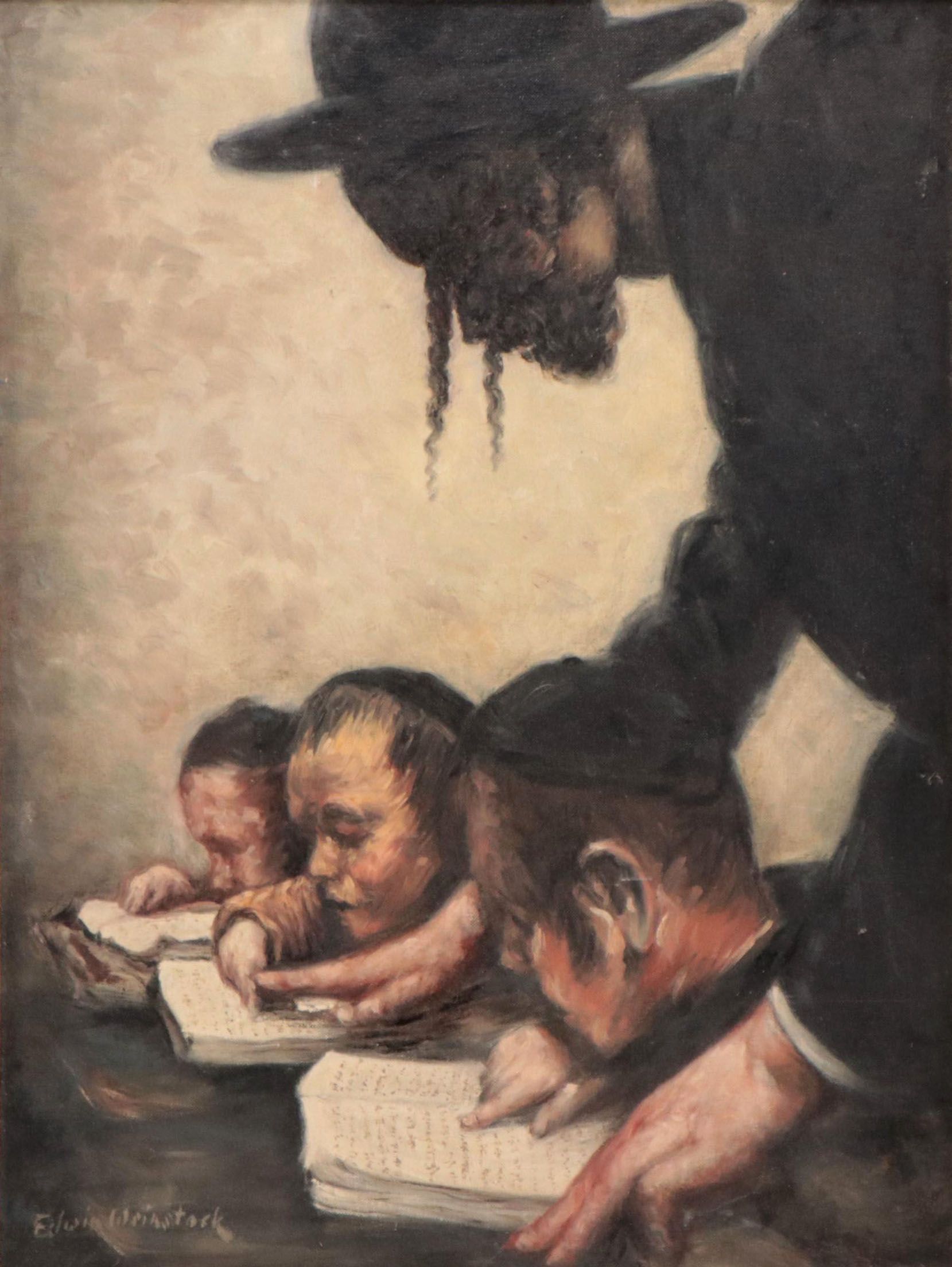 Edwin Weinstock Oil Painting "Yeshivah"
