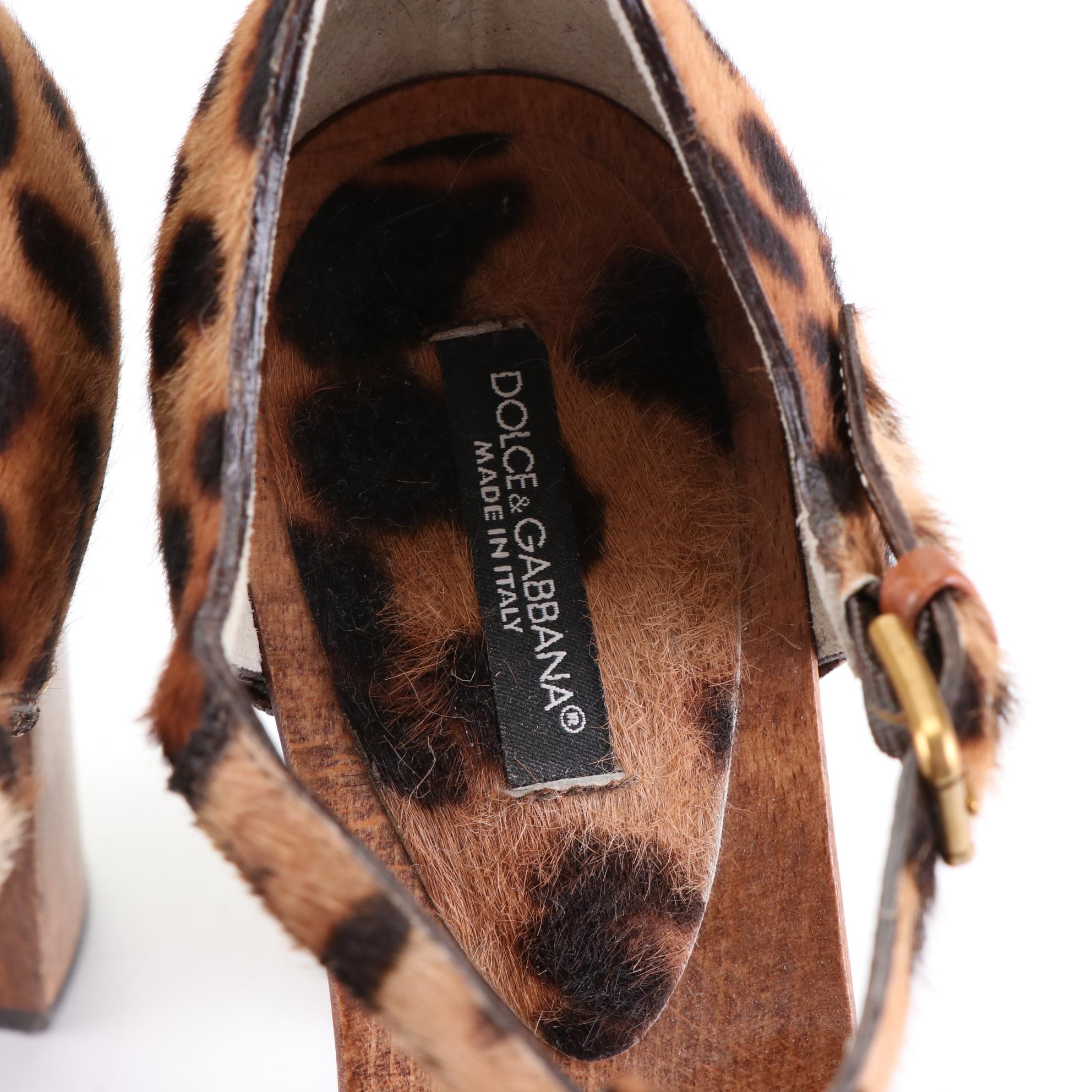 Dolce & Gabbana Platform Decollete Patchwork T-Strap Sandals with Box