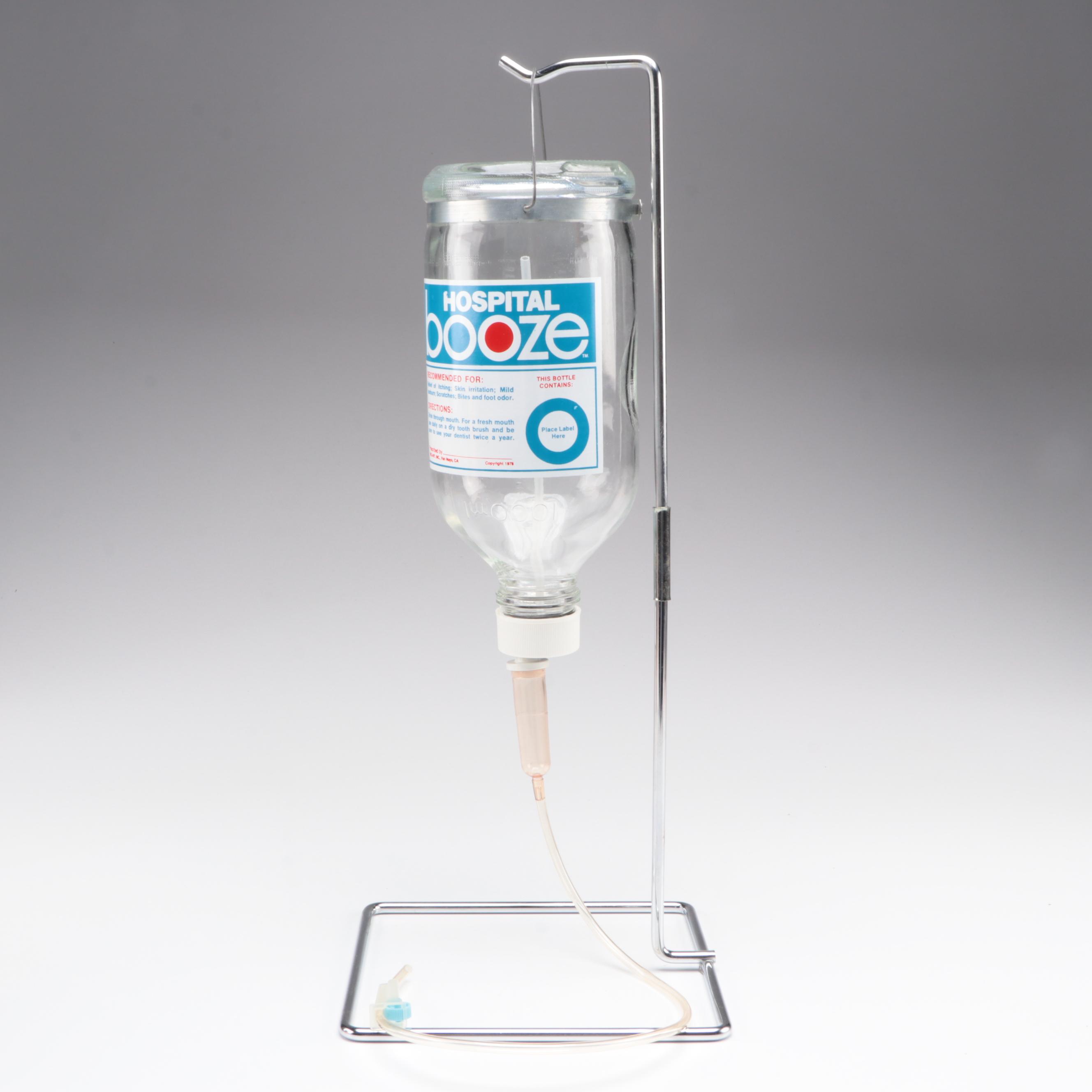 Neo-Art Inc. Hospital Booze Personalized Glass Liquor Decanter, 1970s