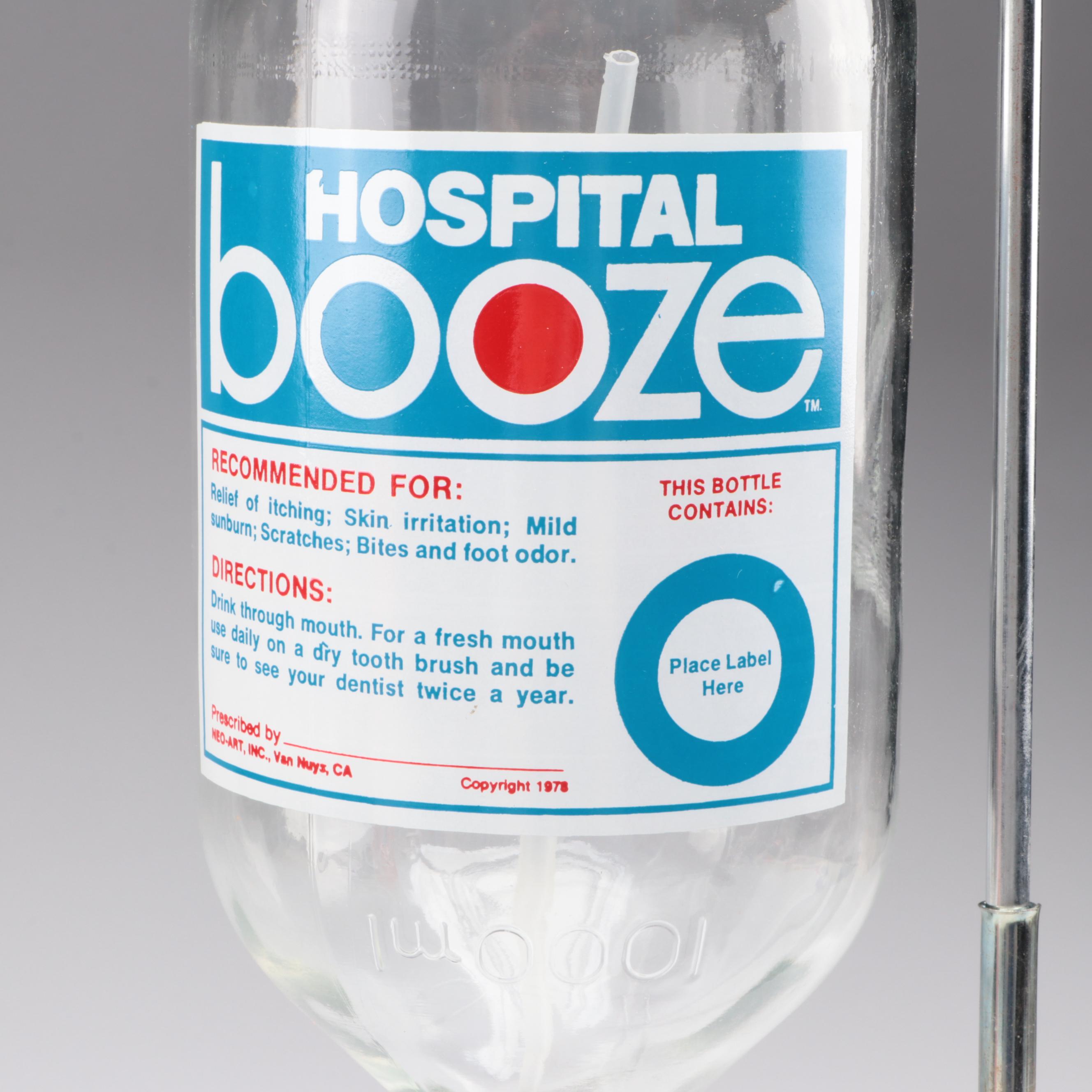 Neo-Art Inc. Hospital Booze Personalized Glass Liquor Decanter, 1970s