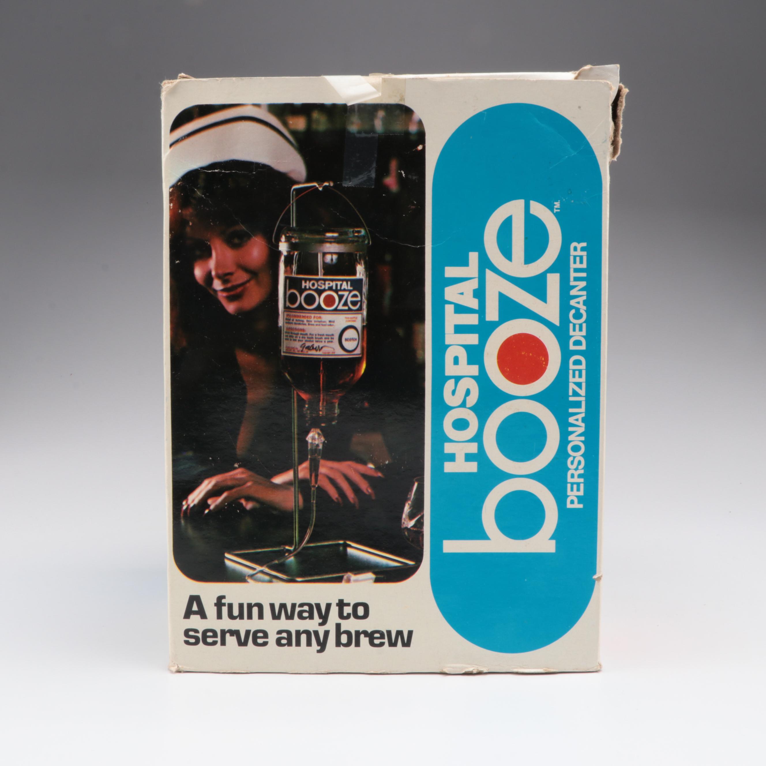 Neo-Art Inc. Hospital Booze Personalized Glass Liquor Decanter, 1970s