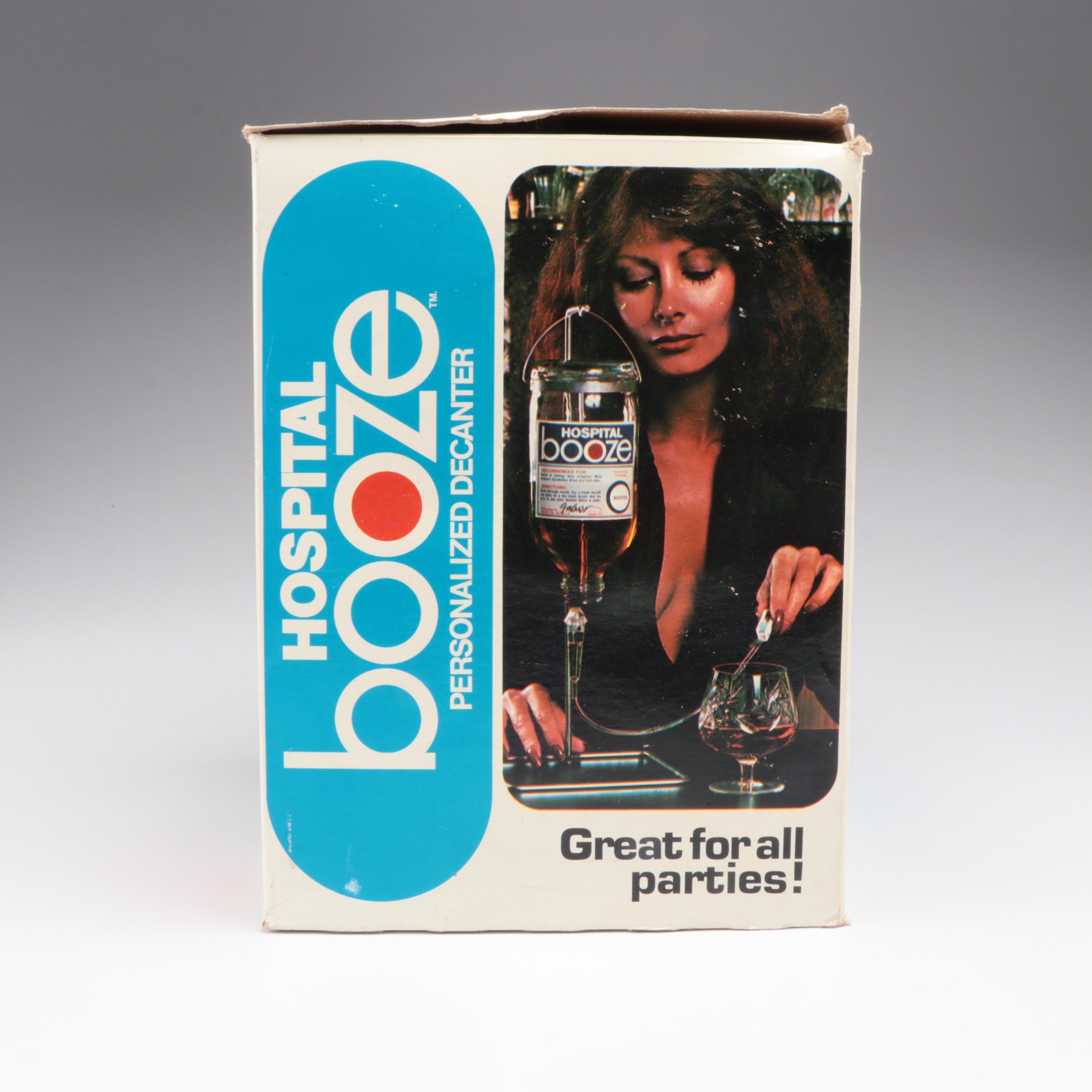 Neo-Art Inc. Hospital Booze Personalized Glass Liquor Decanter, 1970s