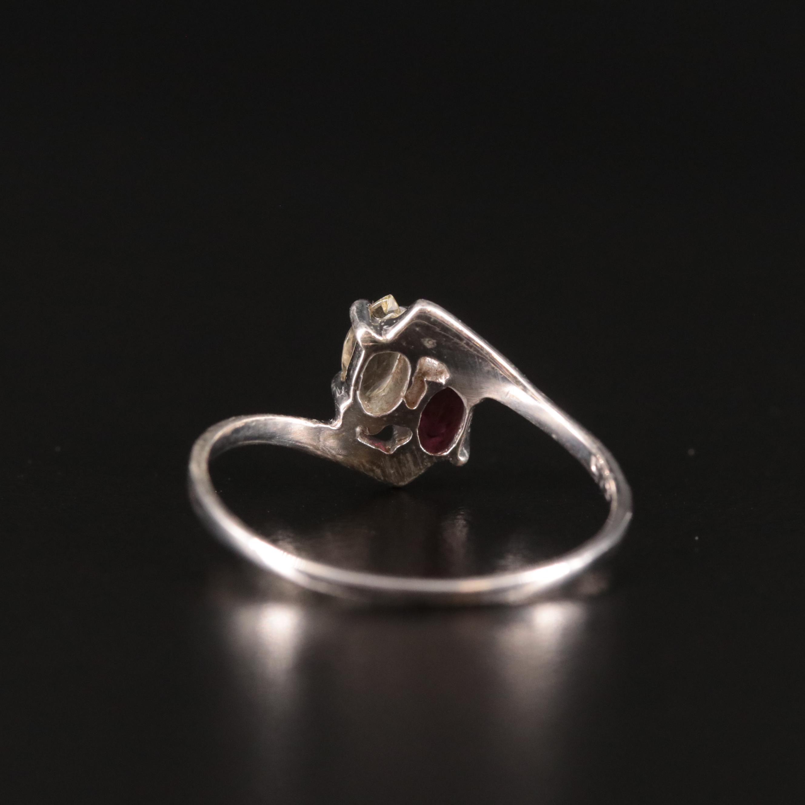 Sterling Citrine and Garnet Ring