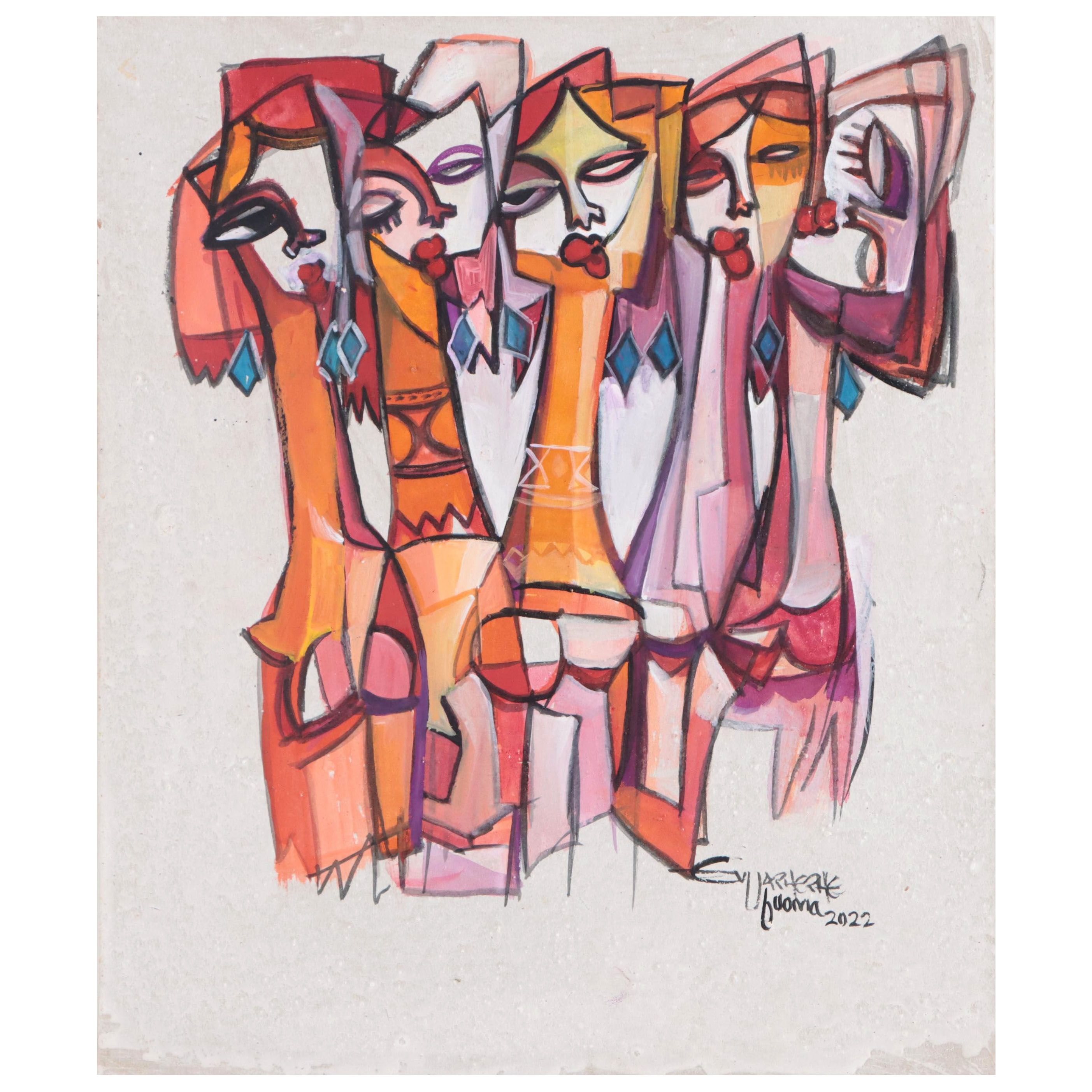 Ufuoma Evuarherhe Acrylic Painting "Celebration II," 2022