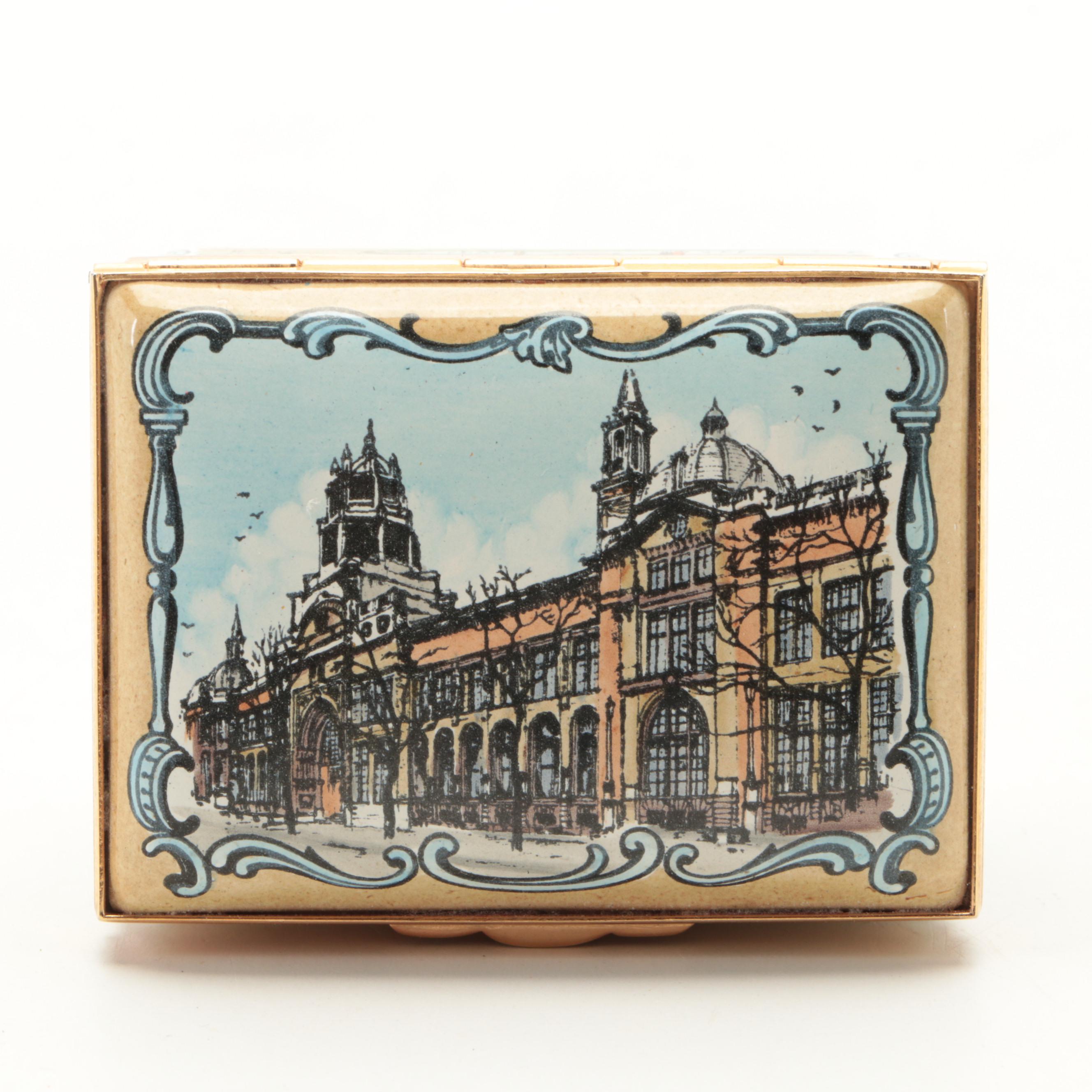 Halcyon Days Limited Edition "The Victoria & Albert Museum" Enameled Trinket Box