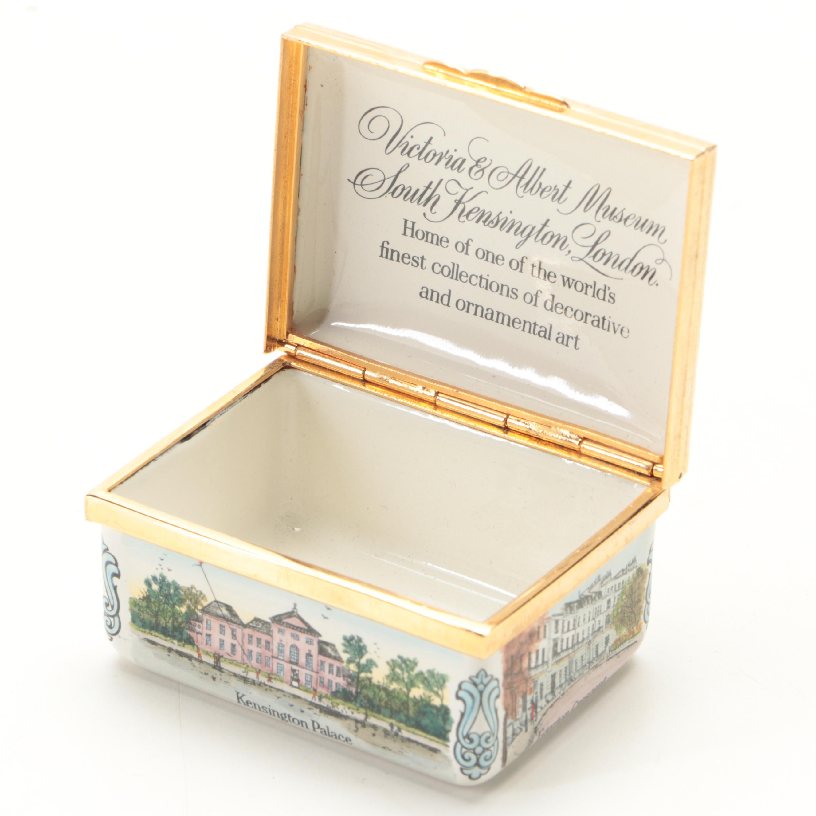 Halcyon Days Limited Edition "The Victoria & Albert Museum" Enameled Trinket Box