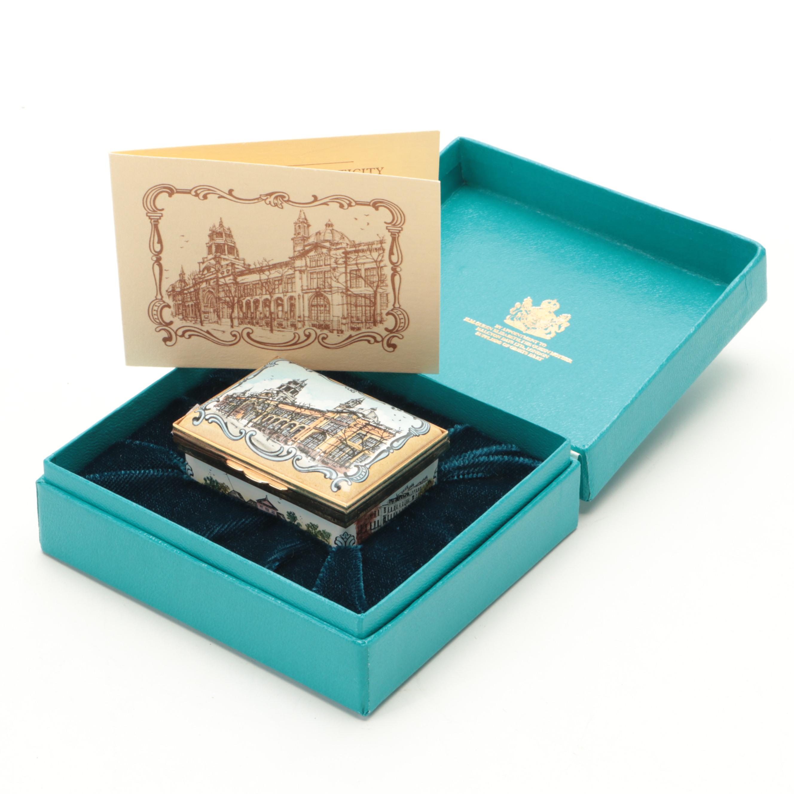 Halcyon Days Limited Edition "The Victoria & Albert Museum" Enameled Trinket Box