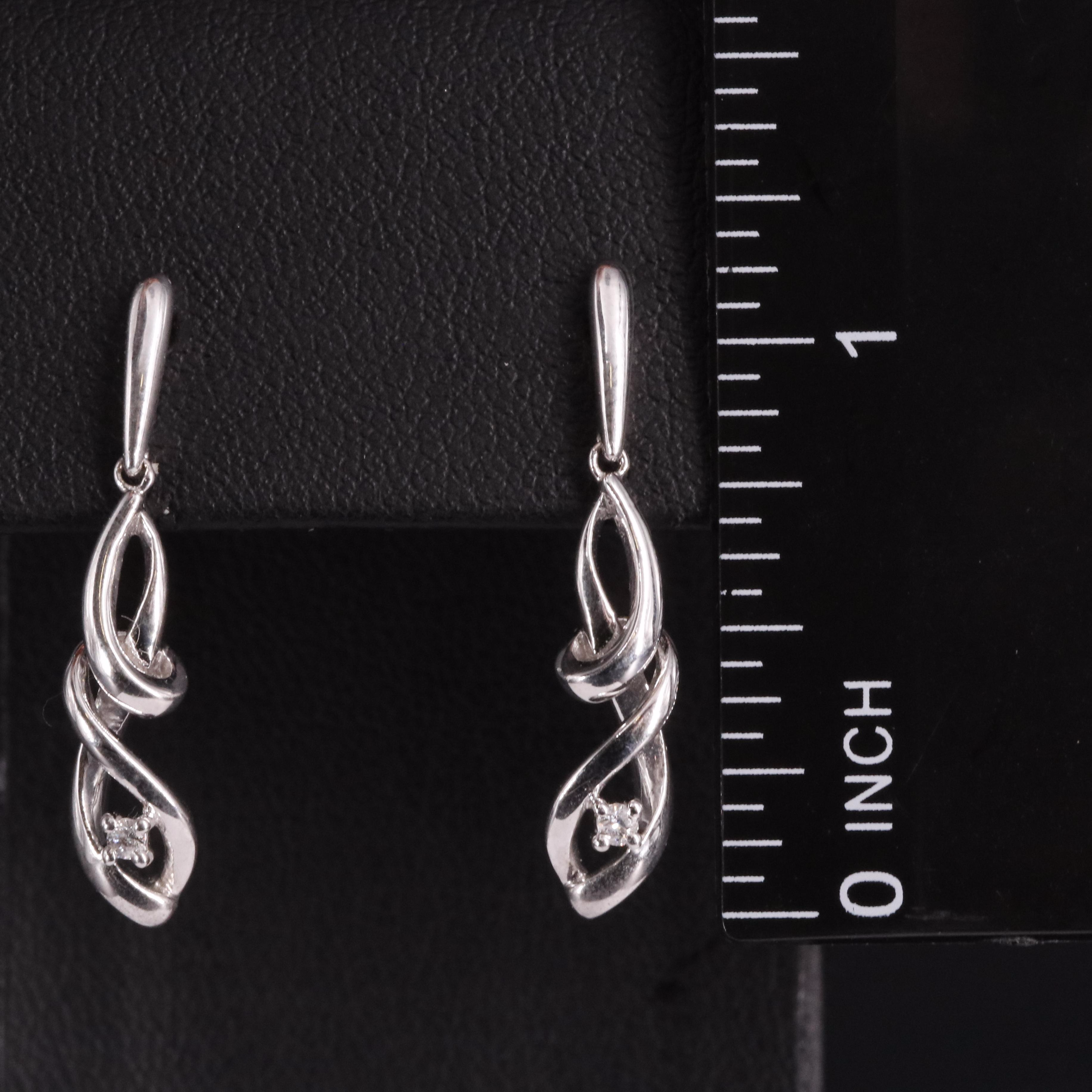Sterling 0.06 CTW Diamond Dangle Earrings