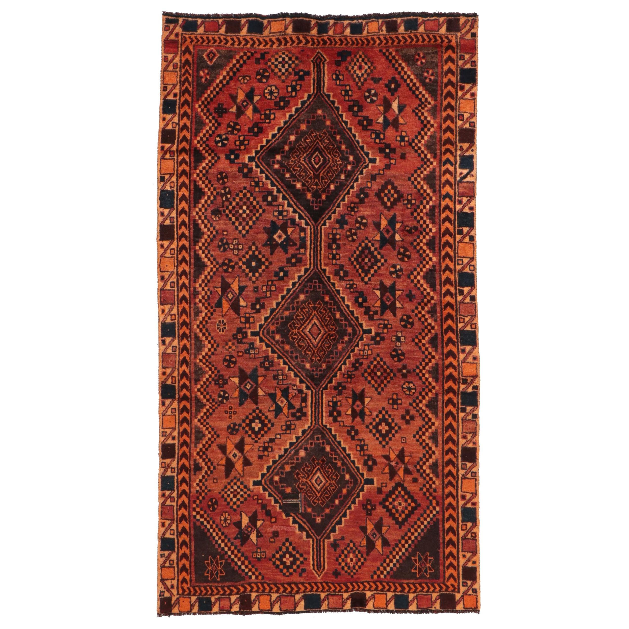 4'8 x 8'10 Hand-Knotted Persian Shiraz Area Rug