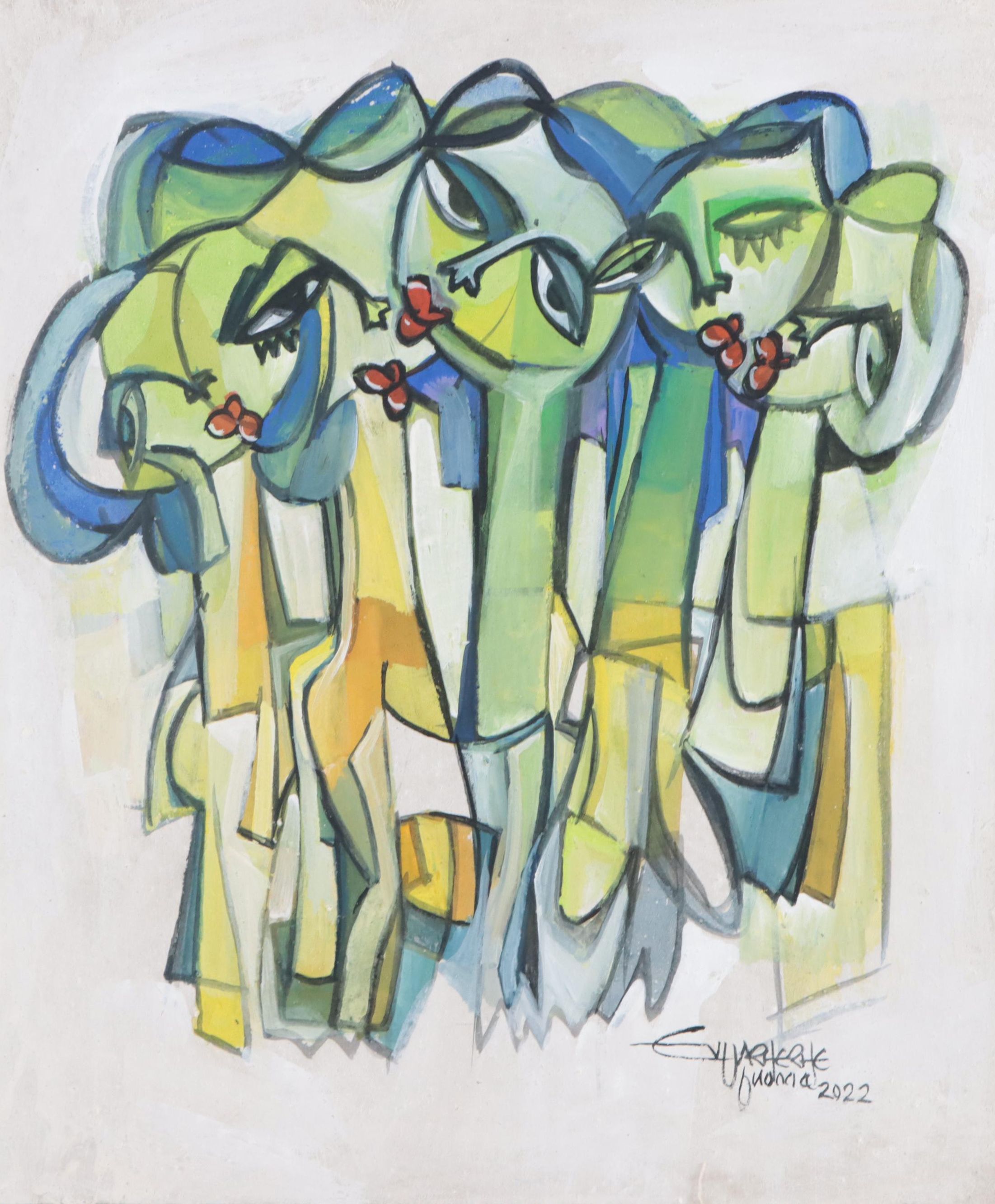 Ufuoma Evuarherhe Acrylic Painting "Festival Feelings," 2022