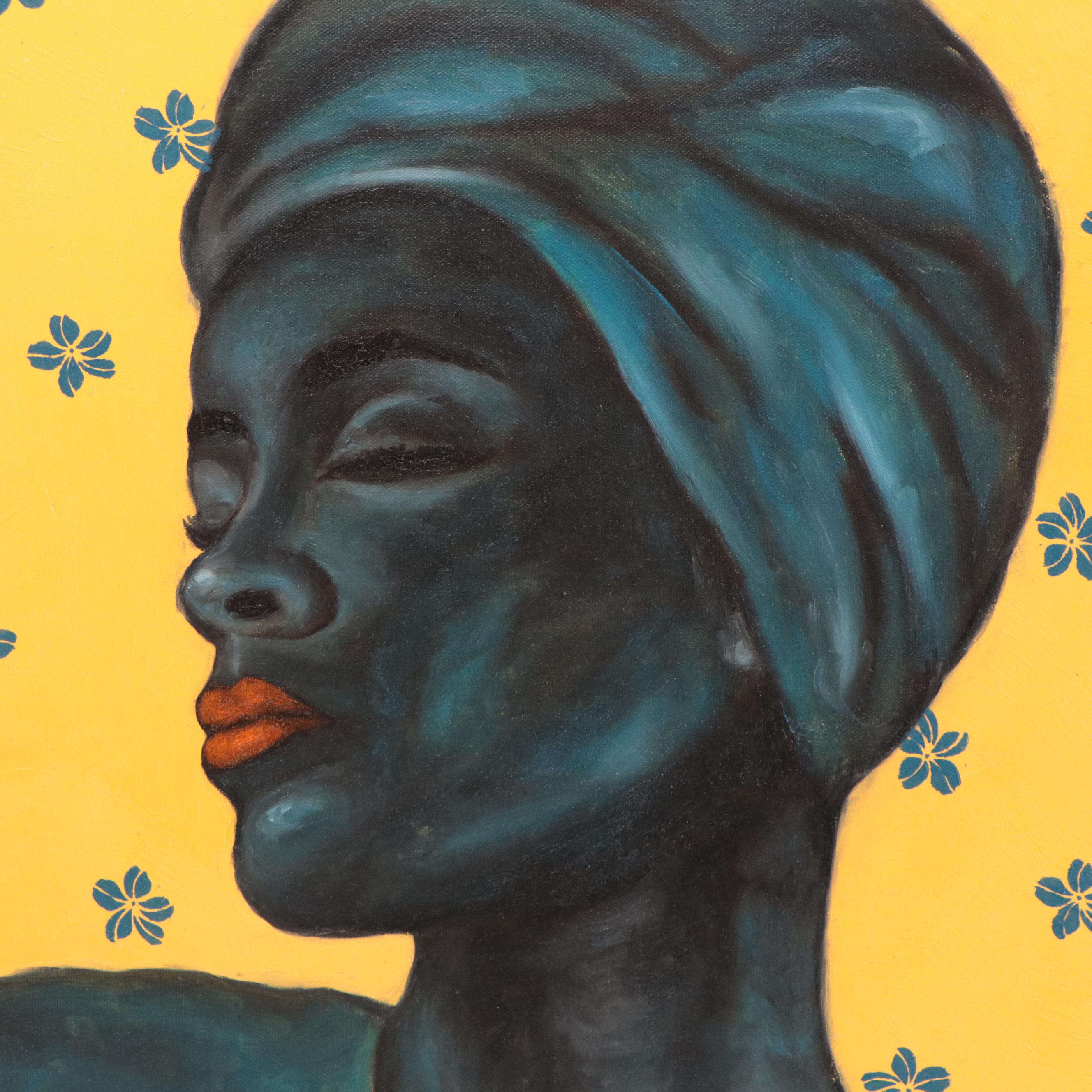 Oluwakemi Omowaire Oil Painting "Waiting," 21st Century