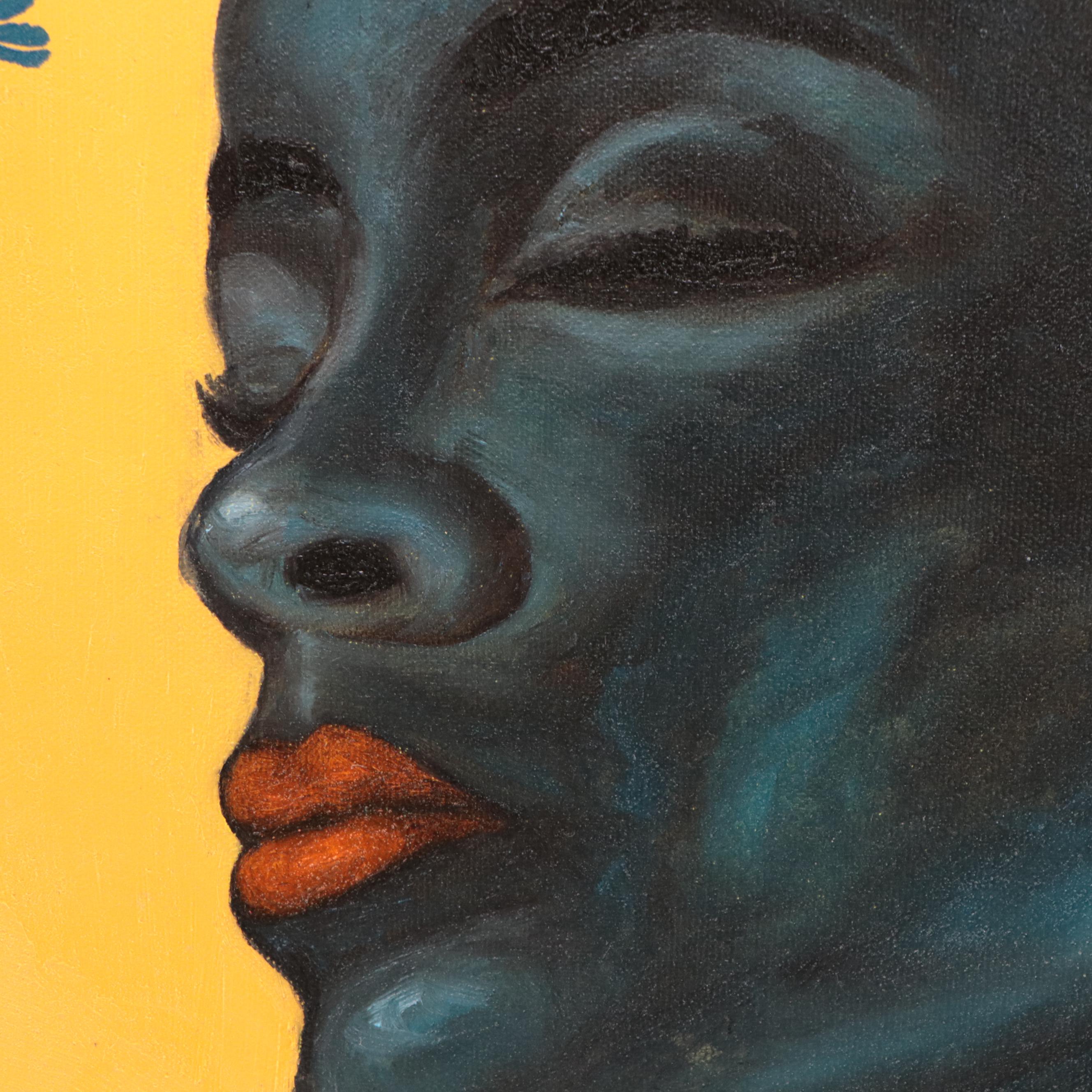 Oluwakemi Omowaire Oil Painting "Waiting," 21st Century