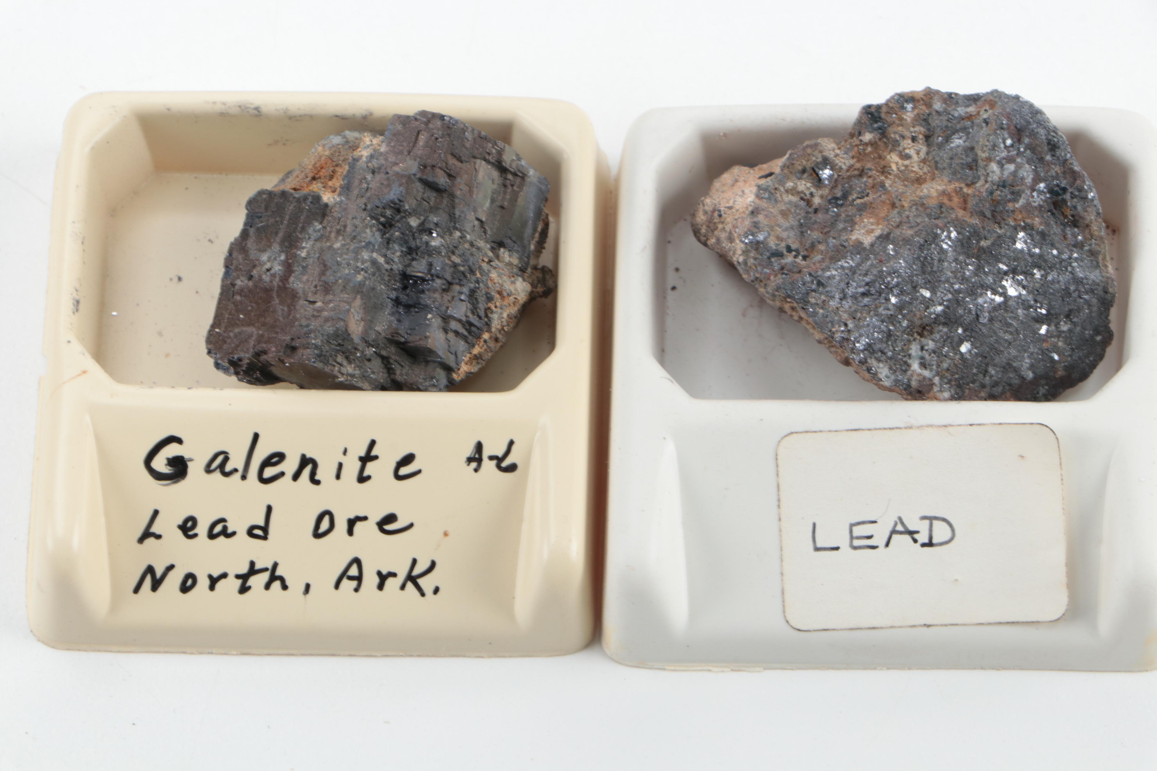 Native Copper, Silver Ore, Galenite and Other Mineral and Ore Specimens