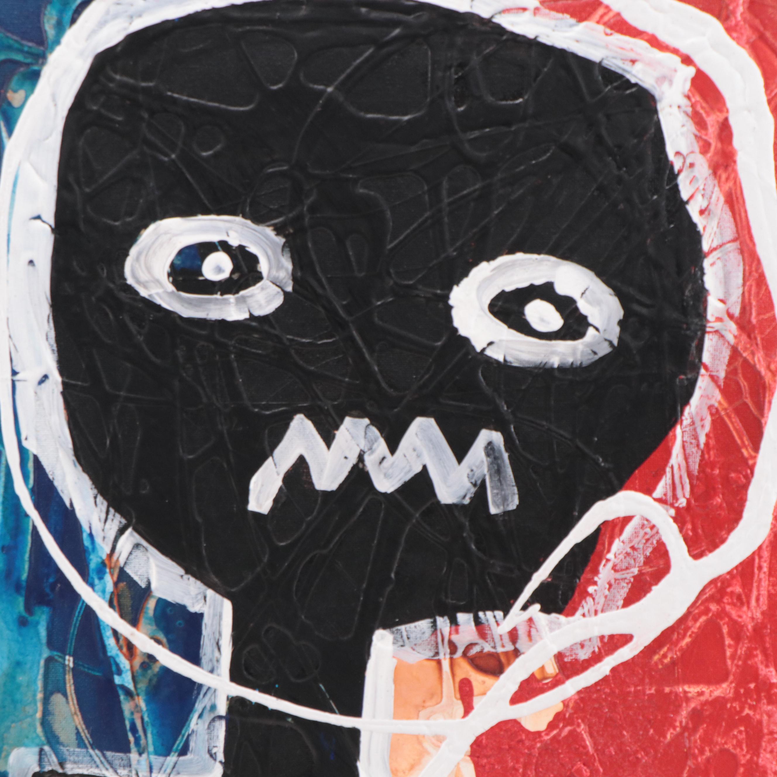 Abiola Idowu Mixed Media Painting "Adventure," 2023