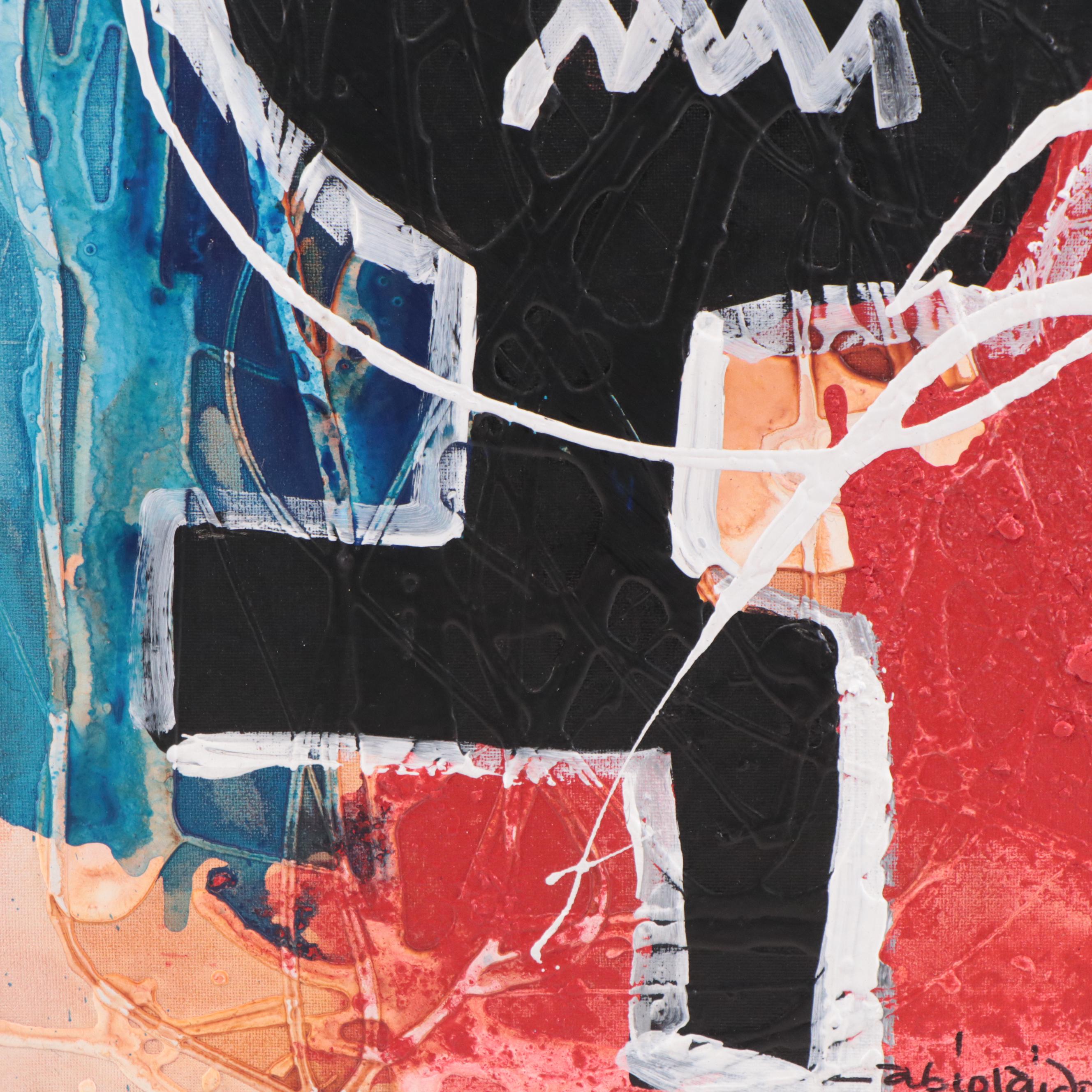 Abiola Idowu Mixed Media Painting "Adventure," 2023