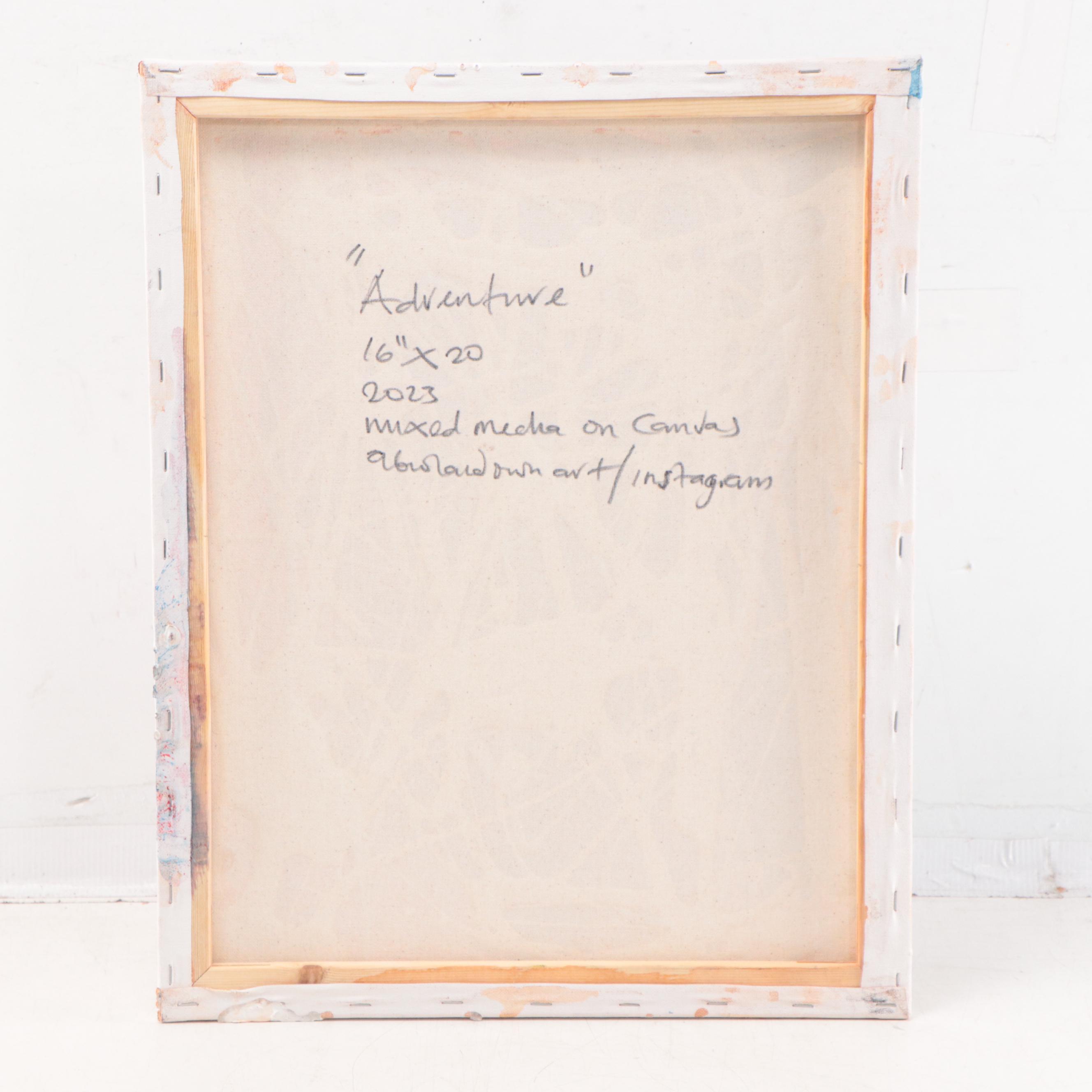 Abiola Idowu Mixed Media Painting "Adventure," 2023