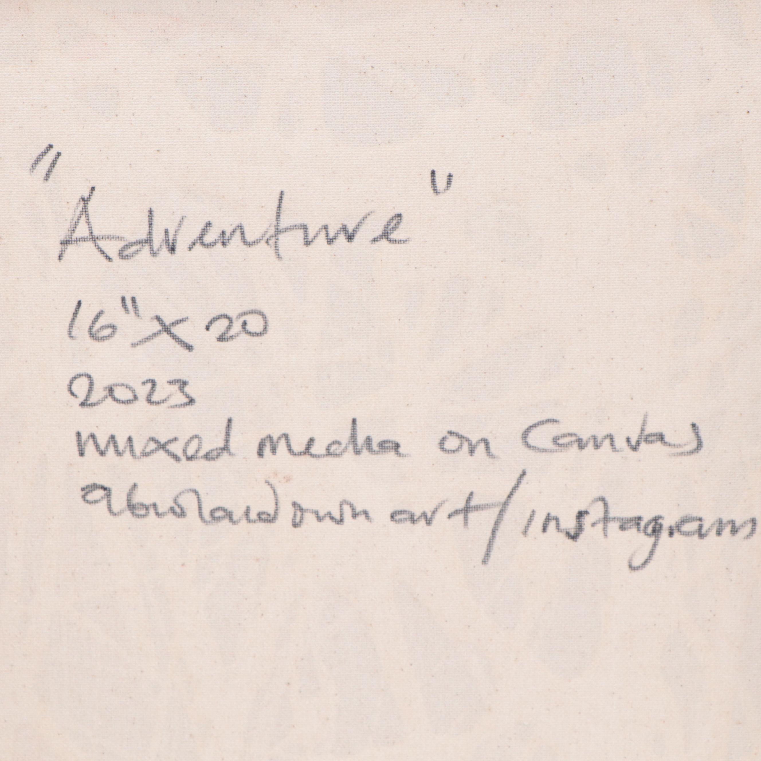 Abiola Idowu Mixed Media Painting "Adventure," 2023