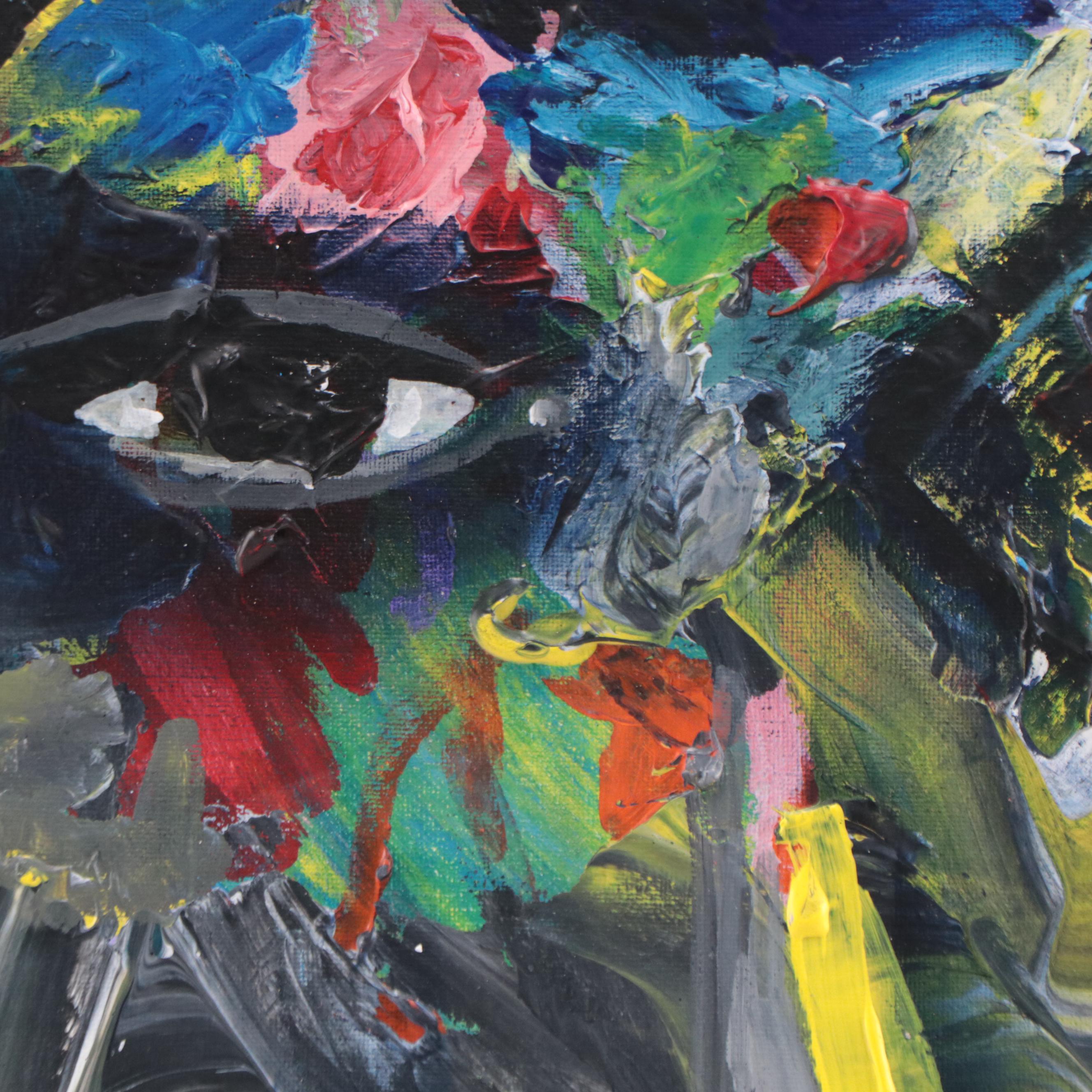 Abiola Idowu Mixed Media Painting "Fantasy II," 2023