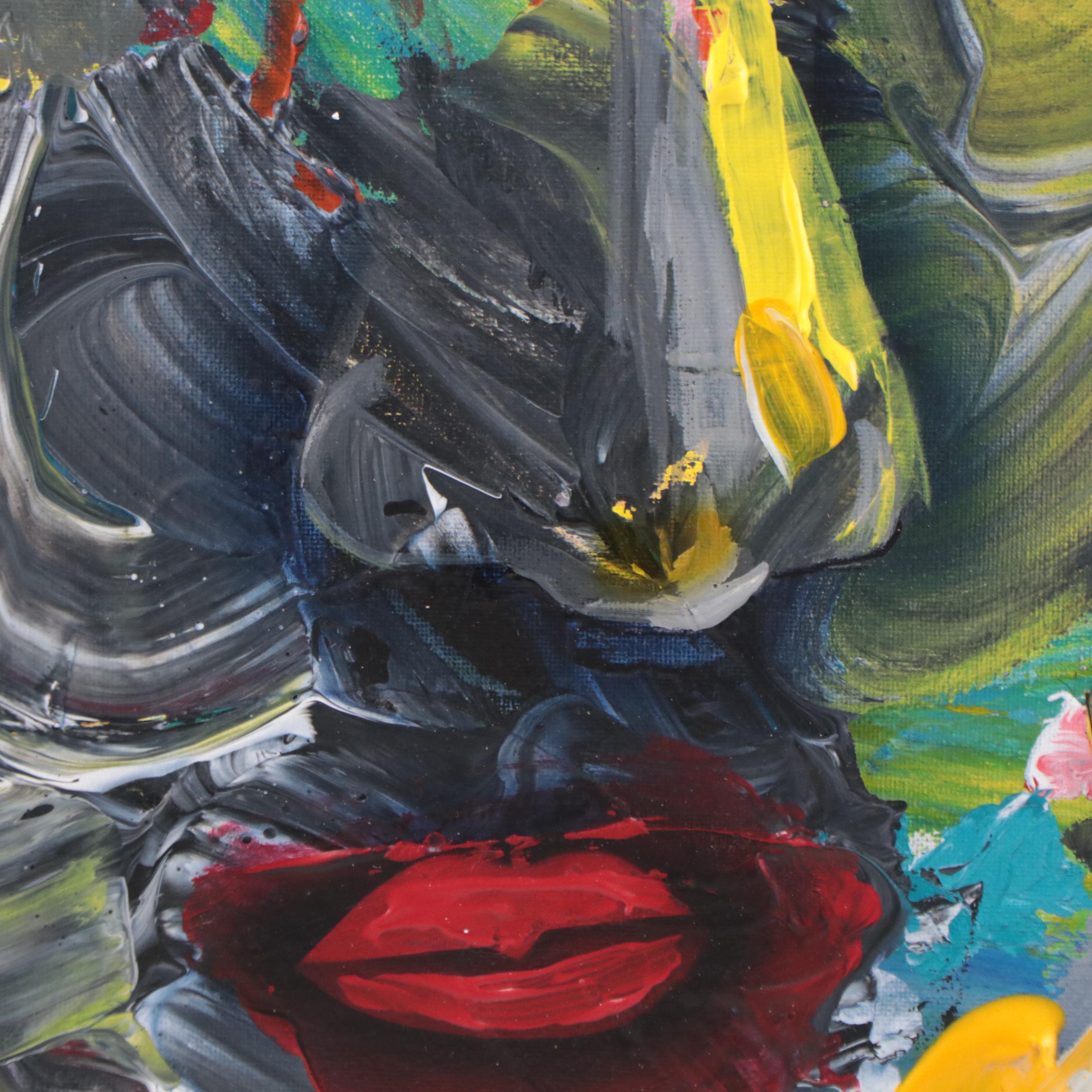 Abiola Idowu Mixed Media Painting "Fantasy II," 2023