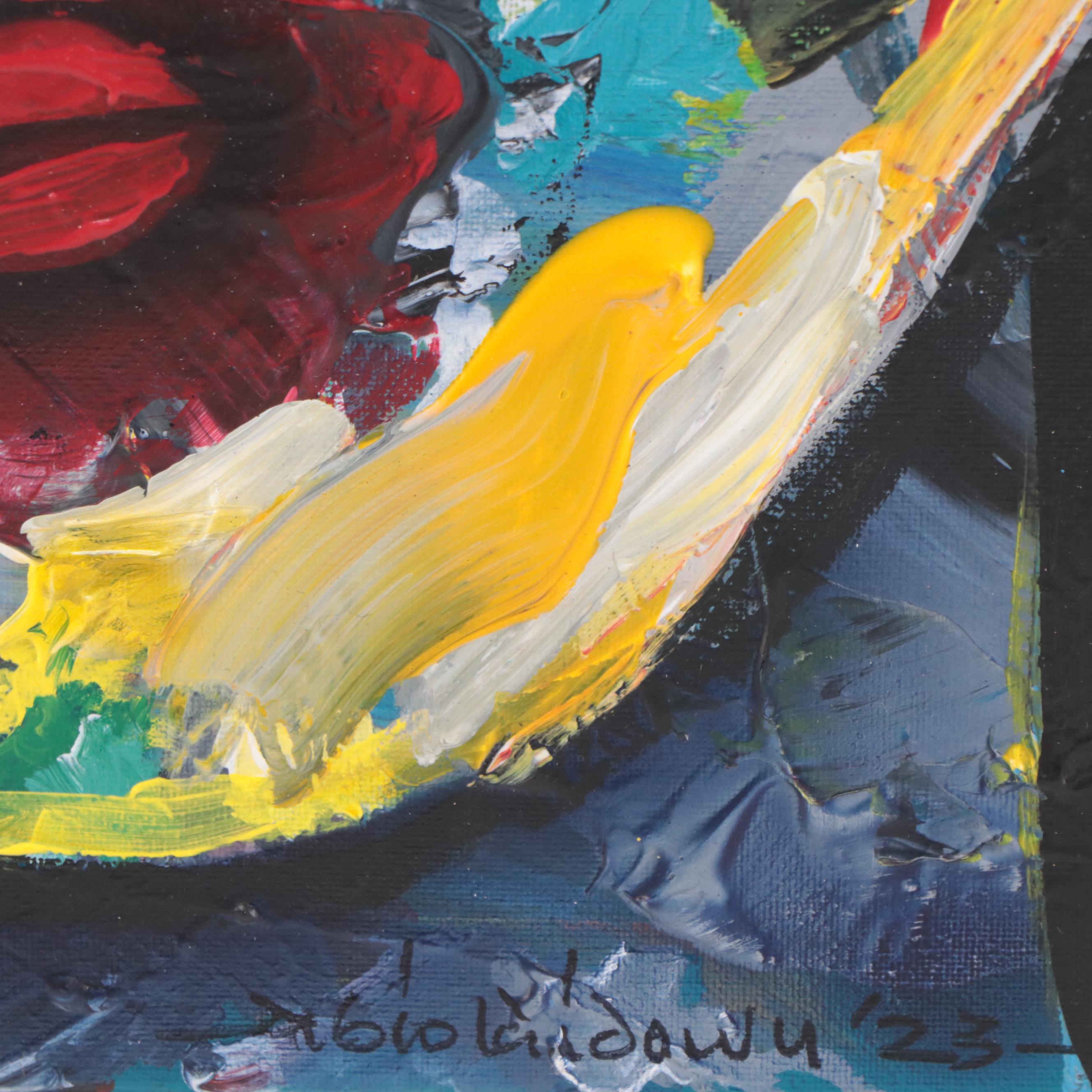 Abiola Idowu Mixed Media Painting "Fantasy II," 2023