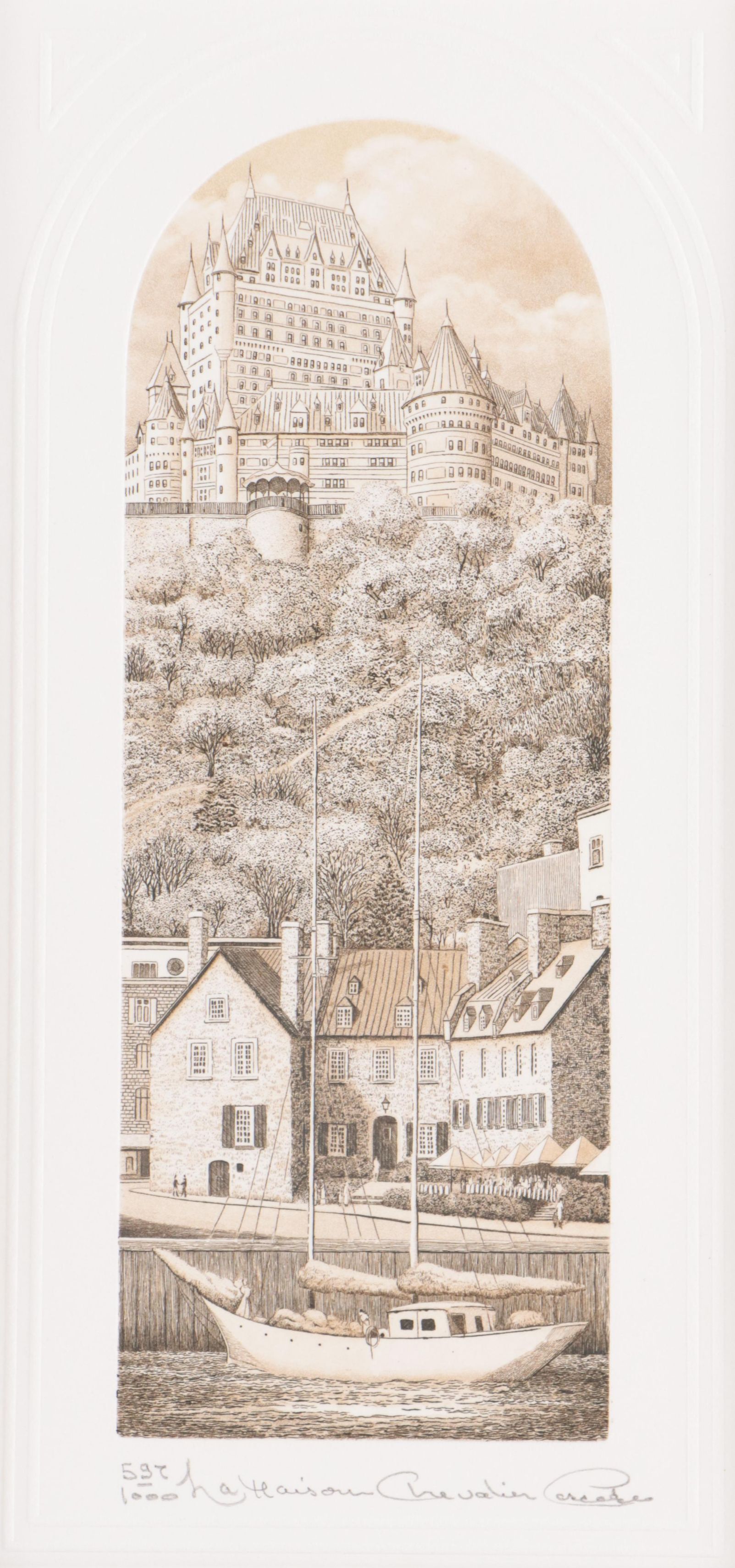 Pascale Gravel d'Autune Etching "La Maison Chevalier Cascade"