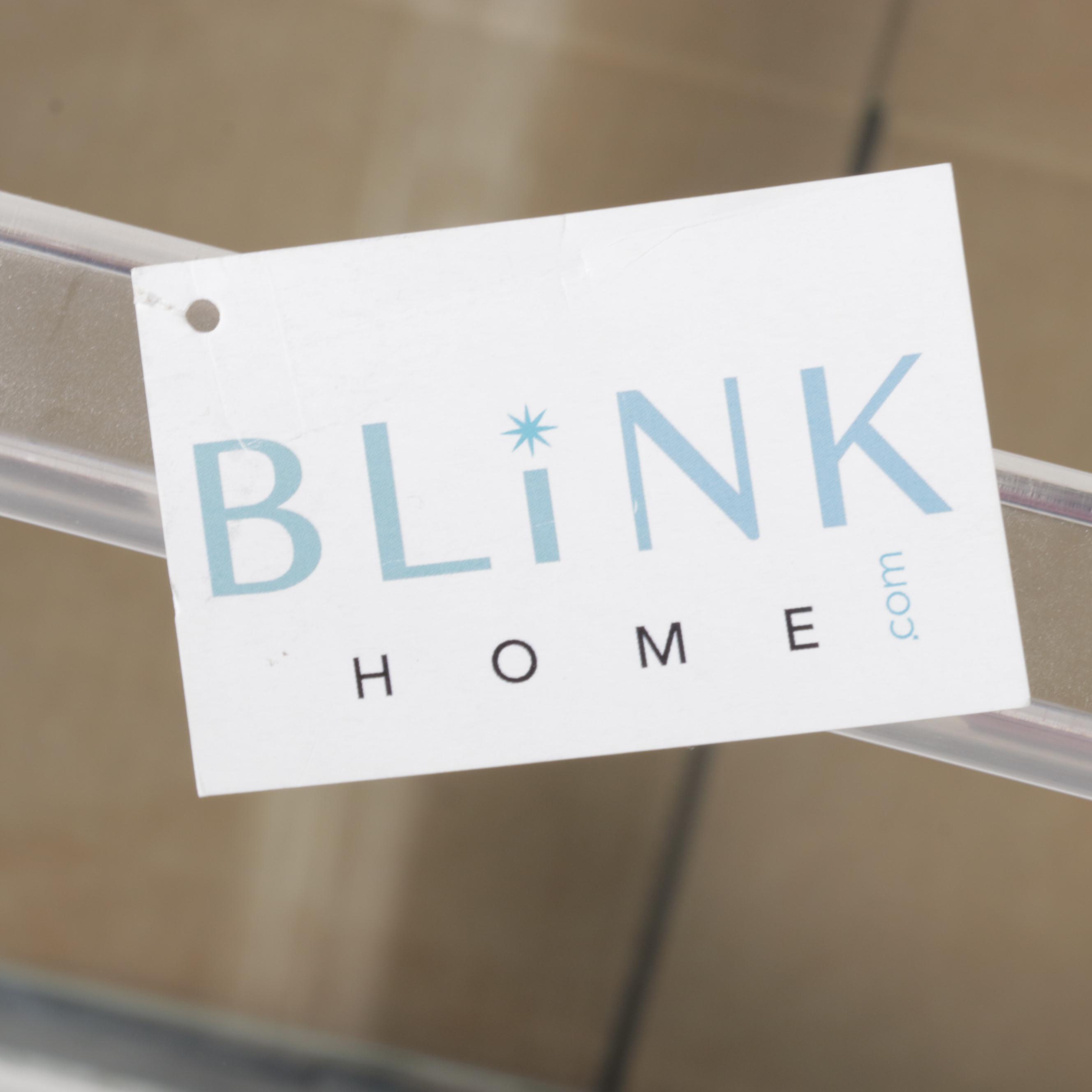 Blink Home "Havenhurst" Gilt Metal-Mounted Acrylic and Glass Top Console Desk