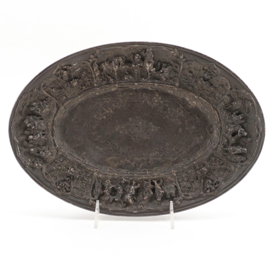 Dutch Baroque Style Metal Footed Platter, Late 19th- Early 20th Century