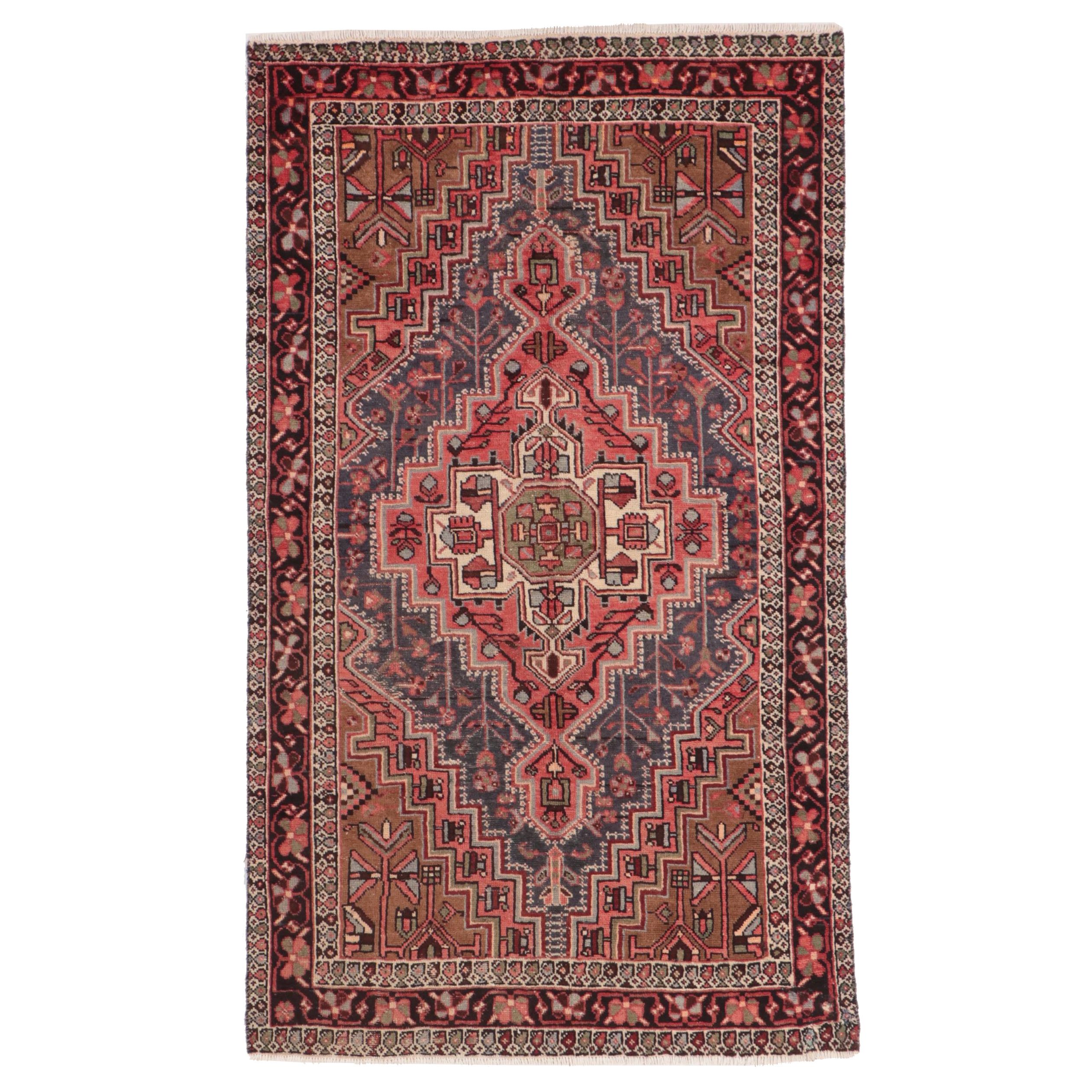 4'5 x 7'8 Hand-Knotted Persian Hamadan Area Rug