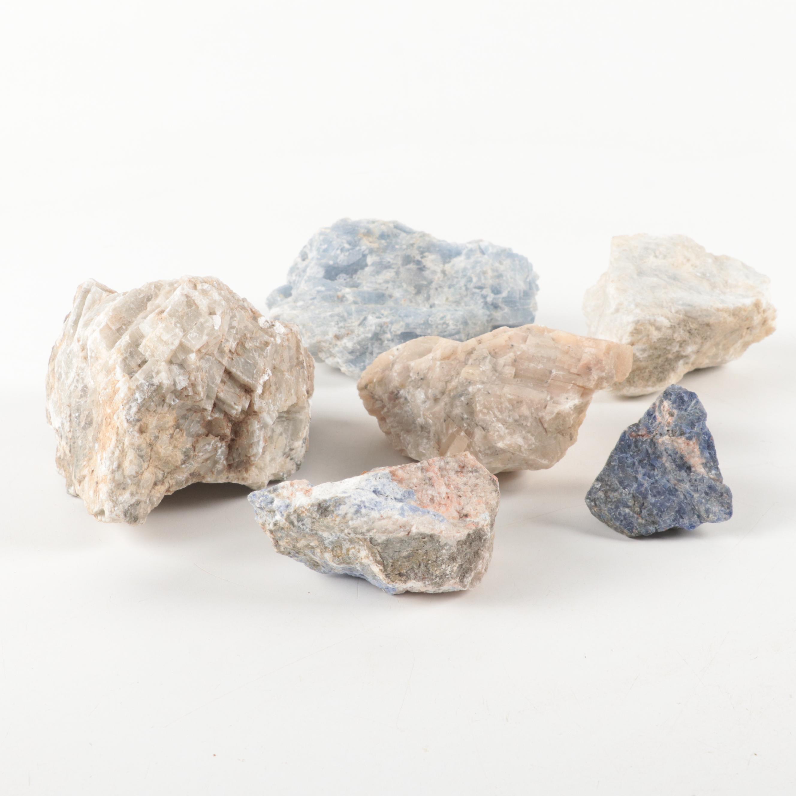 Raw Sodalite and Quartz Specimens