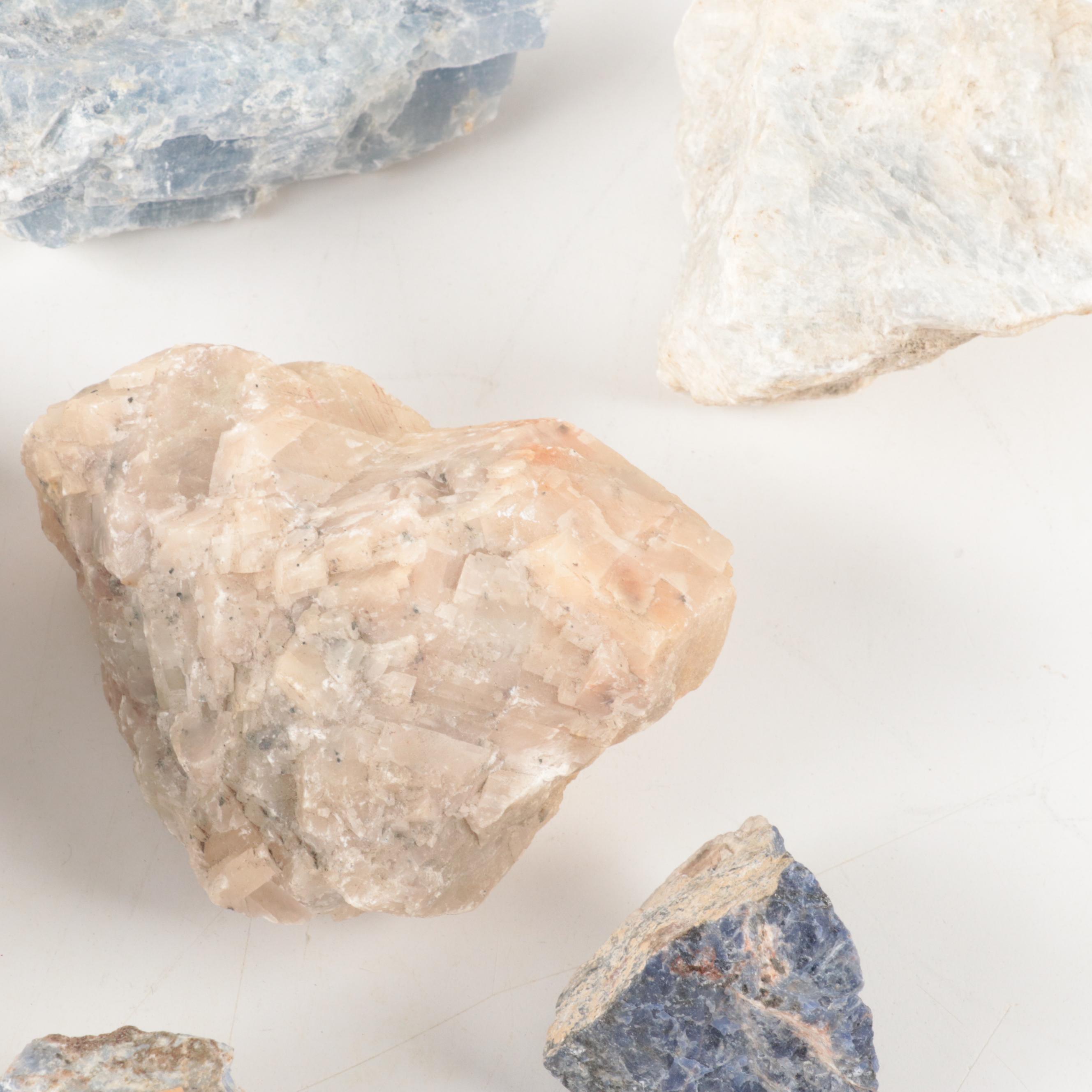 Raw Sodalite and Quartz Specimens