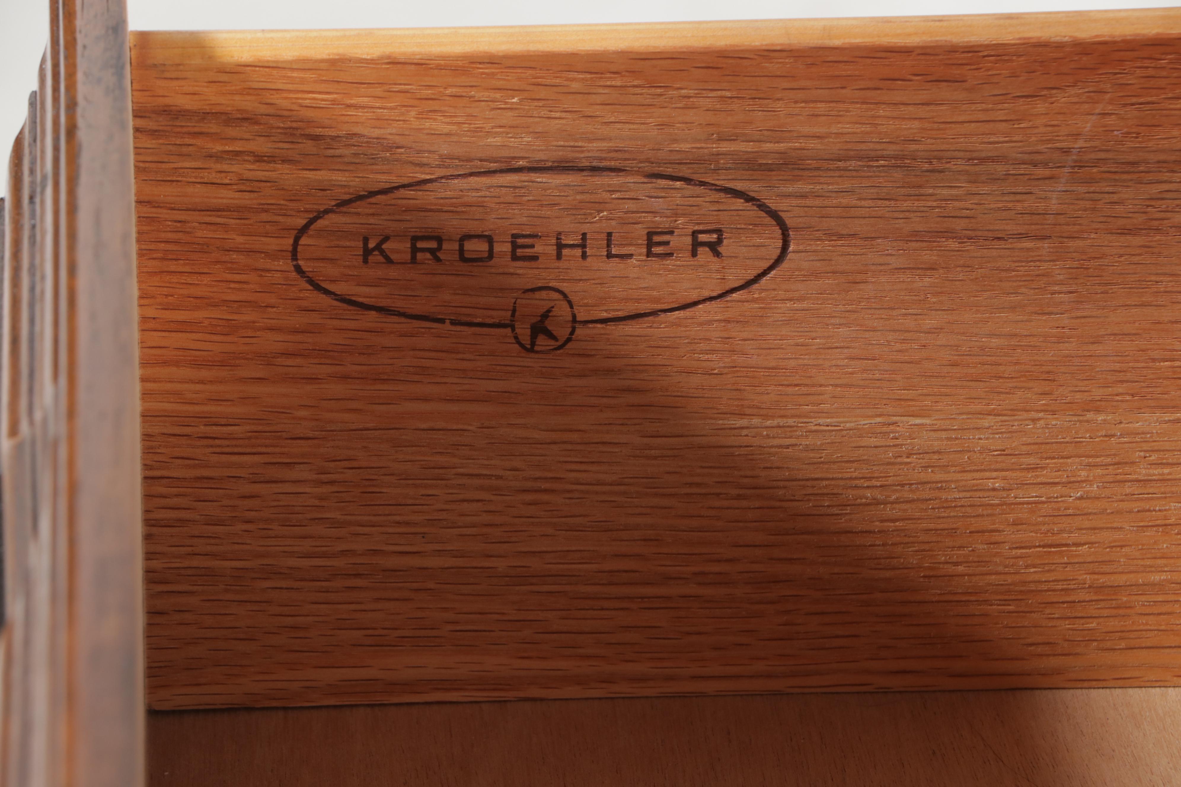 Kroehler French Provincial Style Oak Nine-Drawer Dresser
