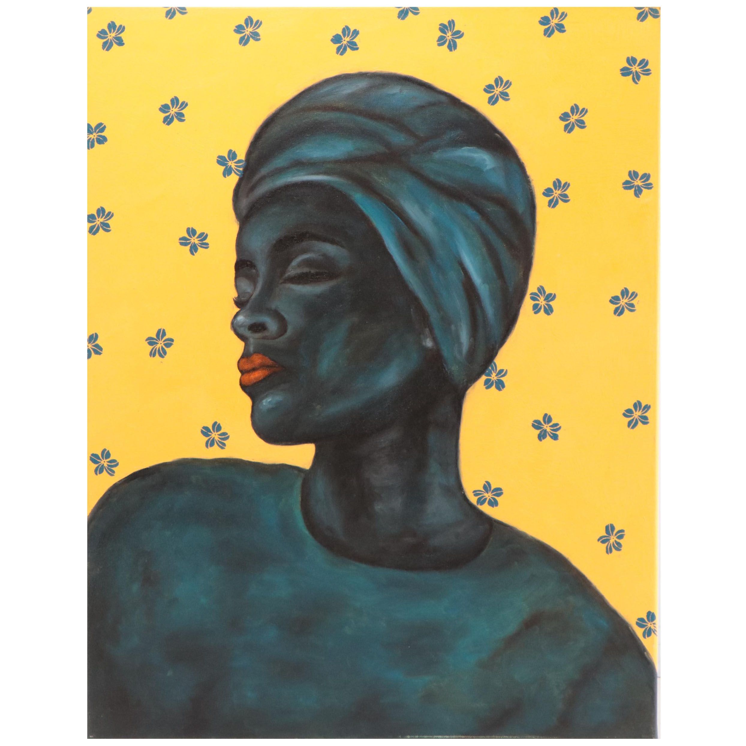 Oluwakemi Omowaire Oil Painting "Waiting," 21st Century