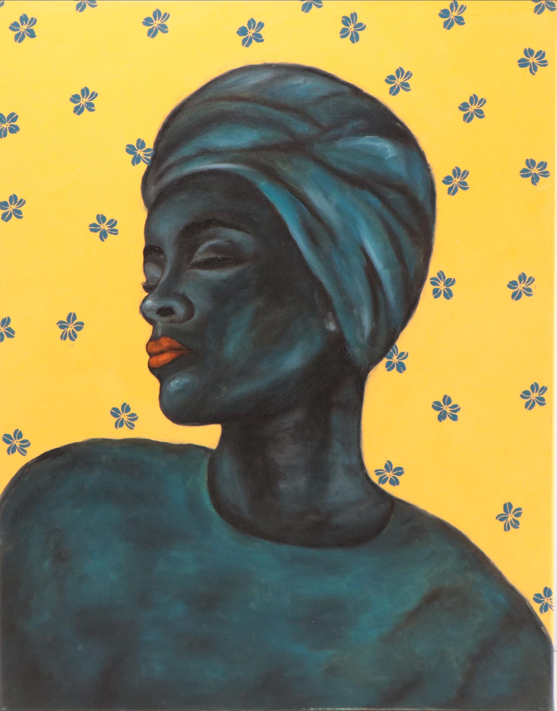 Oluwakemi Omowaire Oil Painting "Waiting," 21st Century