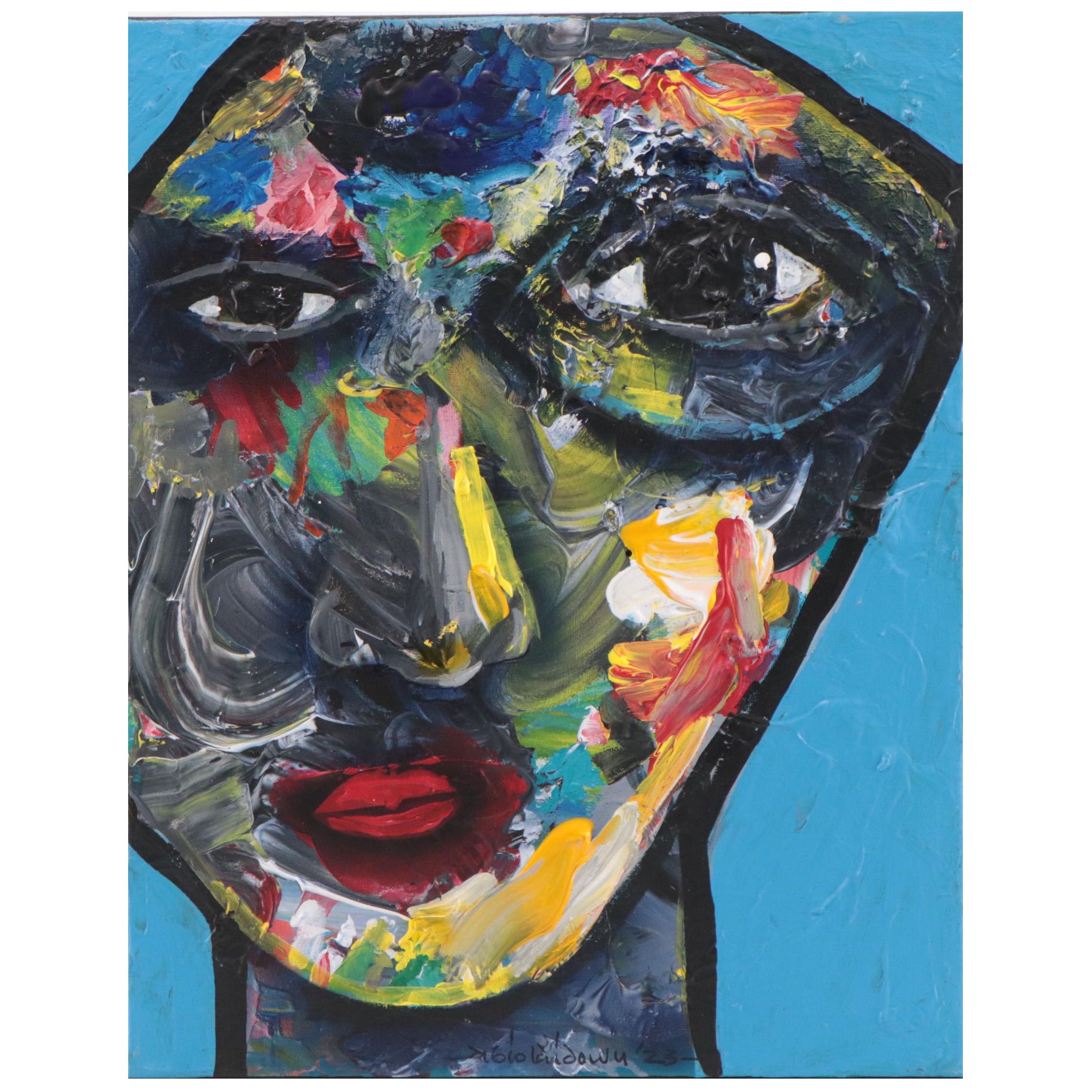 Abiola Idowu Mixed Media Painting "Fantasy II," 2023