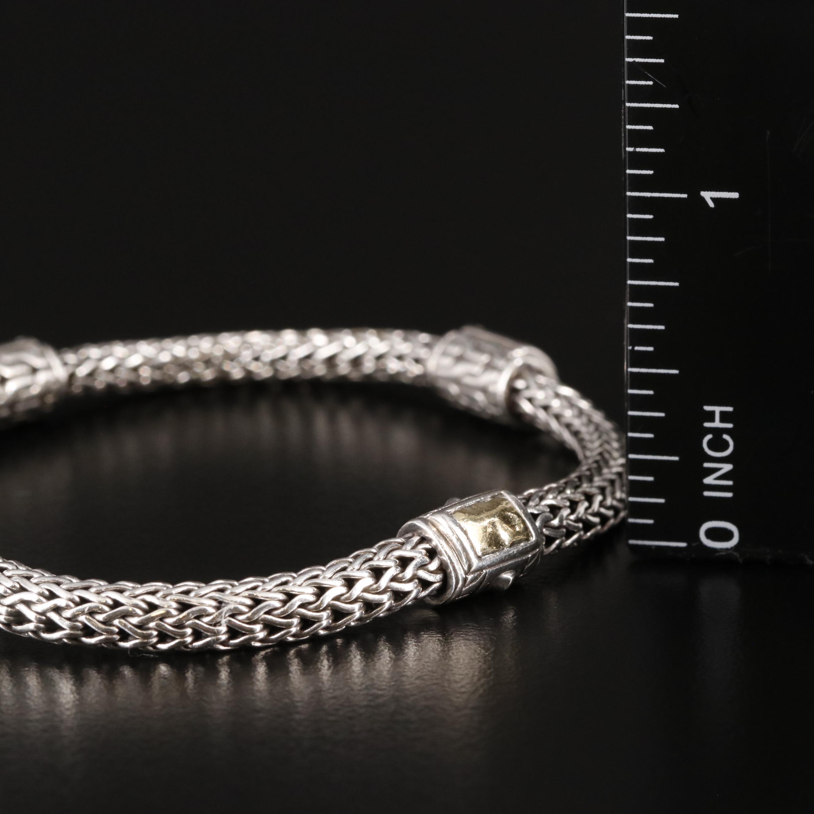 John Hardy Sterling with 18K Accents Classic Chain Four Station Bracelet